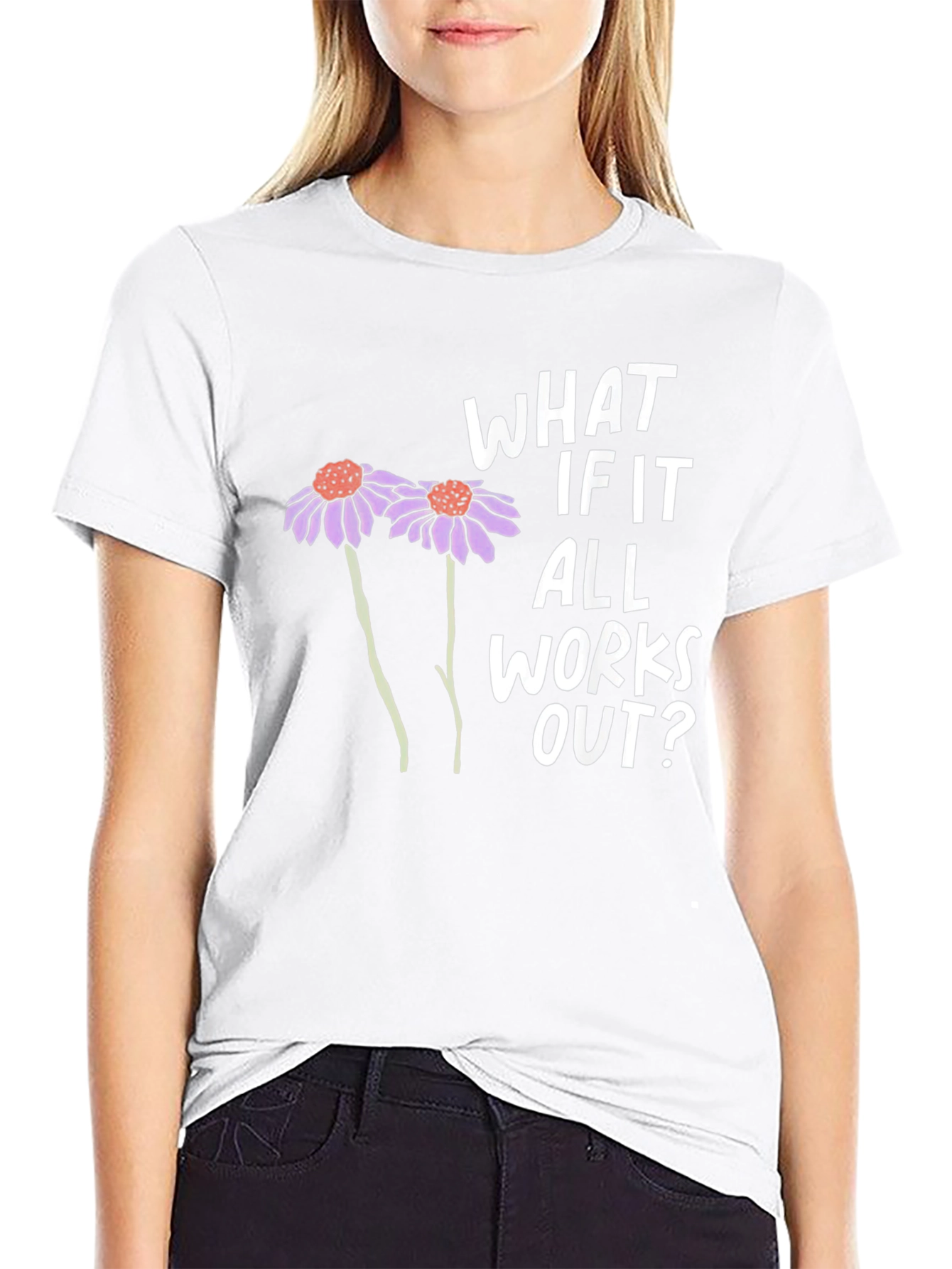 Black Optimistic Graphic Tee - What If It All Works Out? view 9