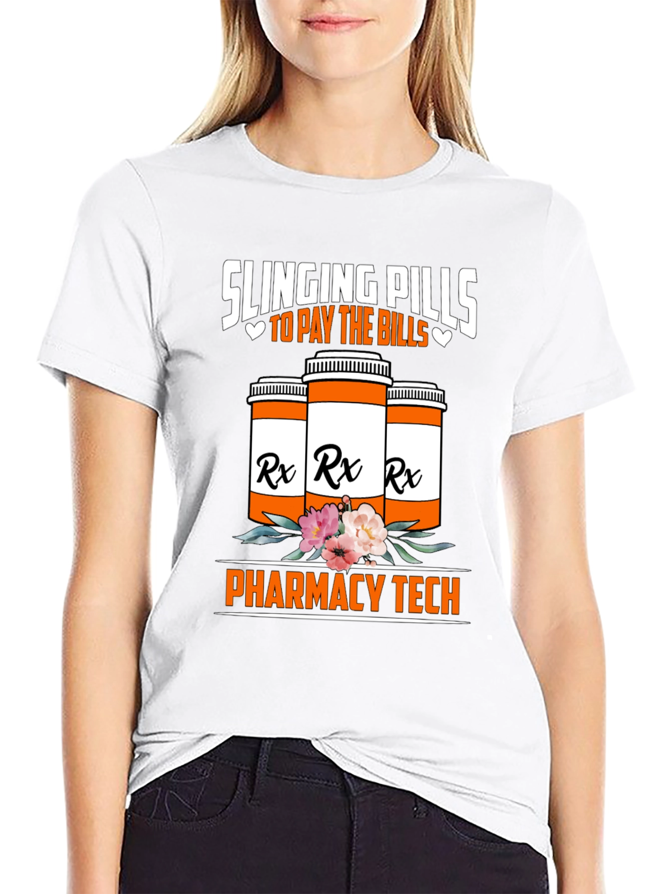 Black Slinging Pills Pharmacy Tech T-Shirt view 9