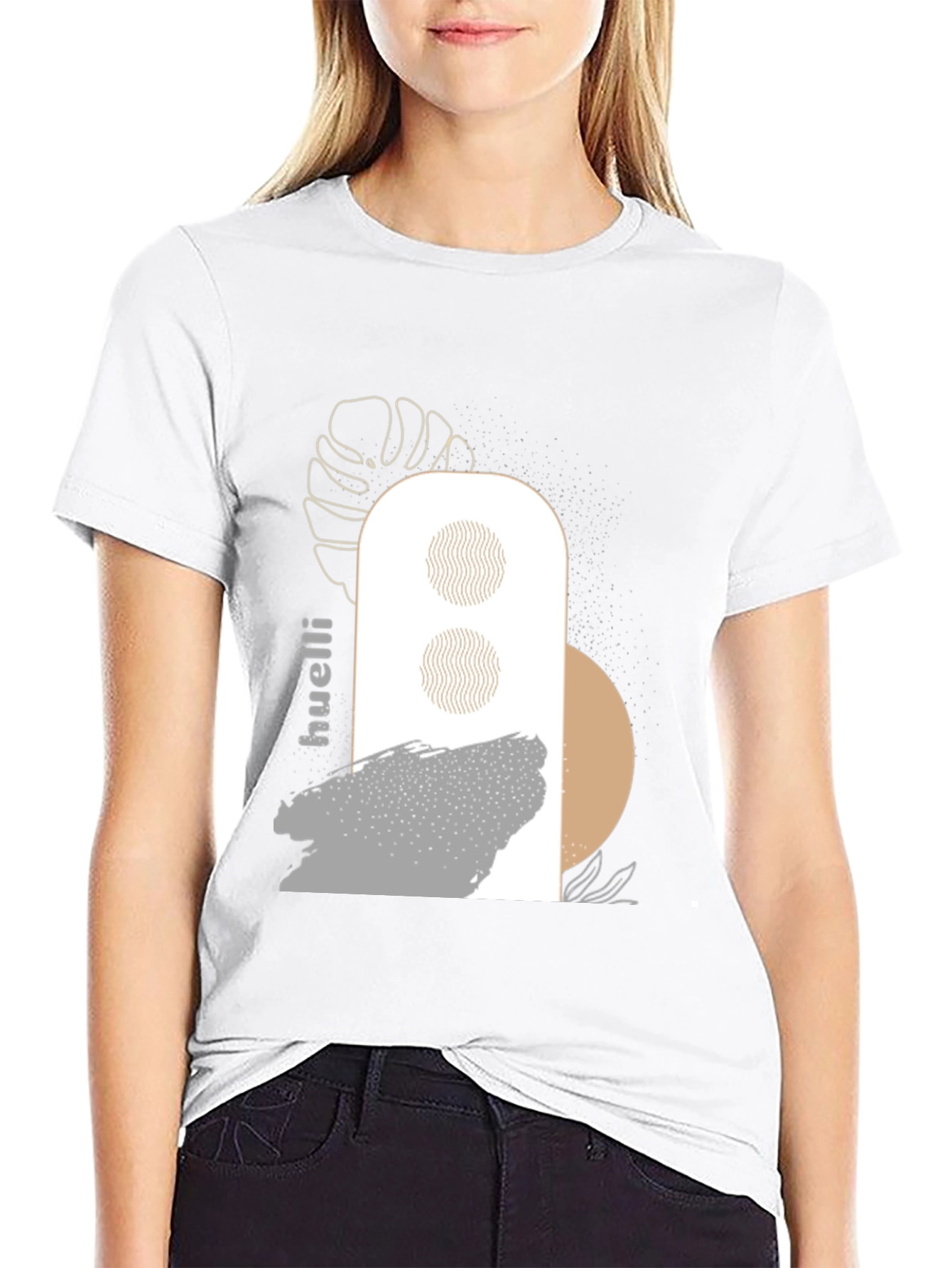 Abstract Graphic Print Black T-Shirt - 9