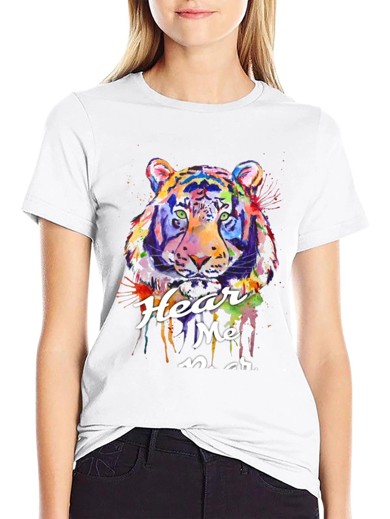 Black Vibrant Tiger Graphic Tee - Hear Me Roar! view 9