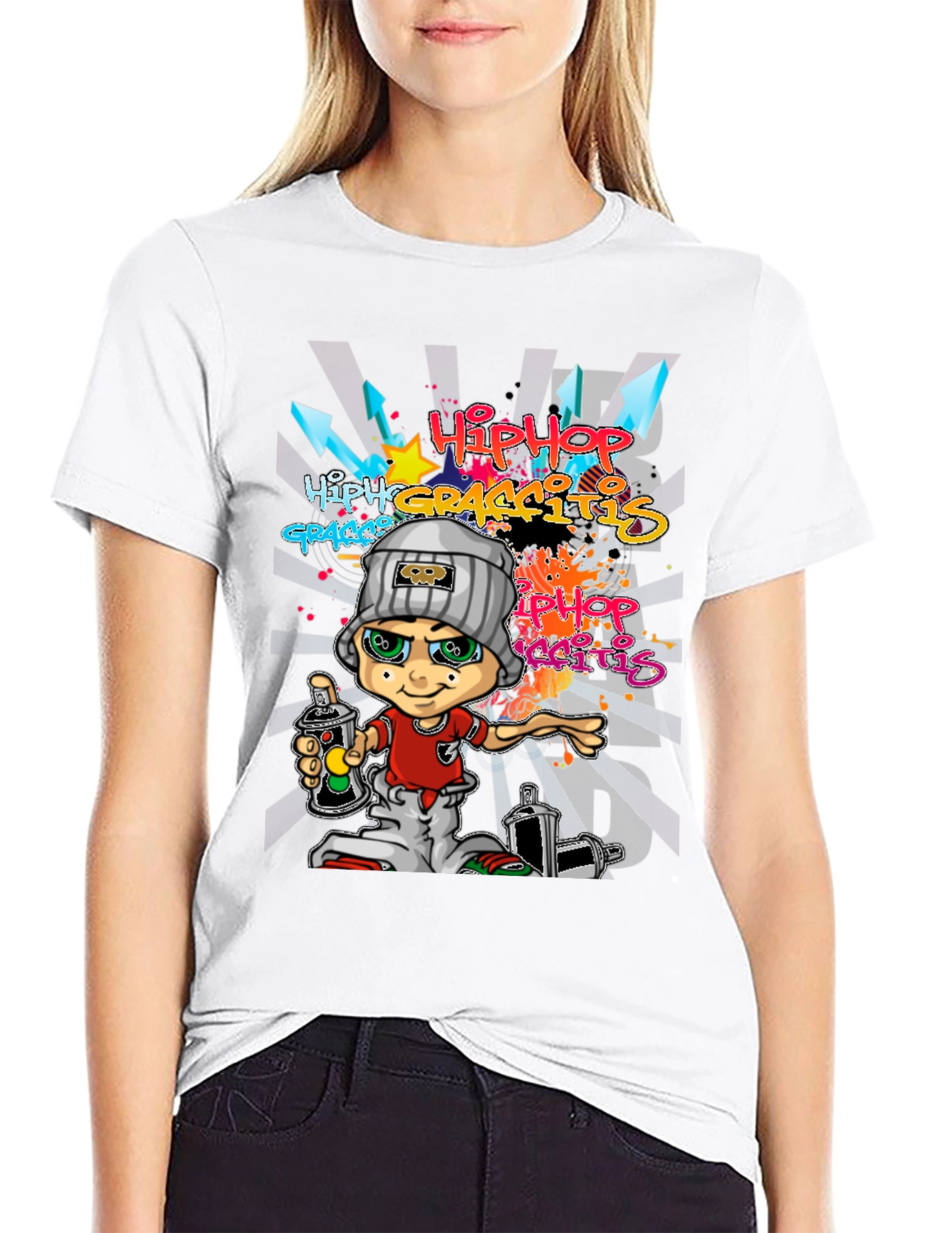 Black Hip Hop Graffiti T-Shirt - Urban Style view 9