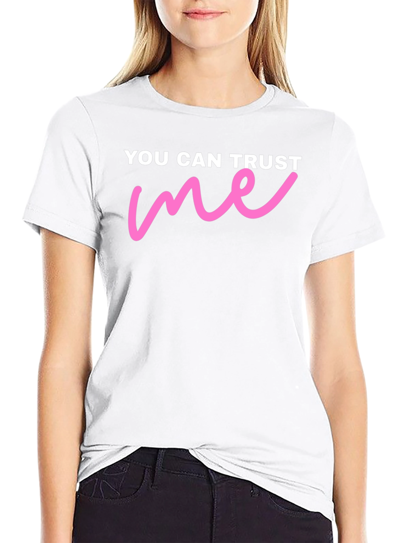 Black You Can Trust Me Graphic Tee - Trendy Casual Comfort view 9