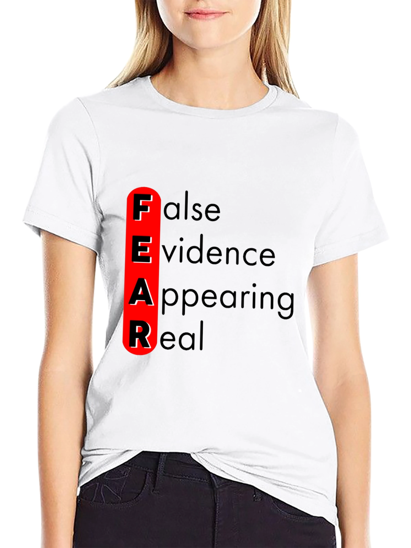 Black FEAR Definition Graphic Tee - Black view 9