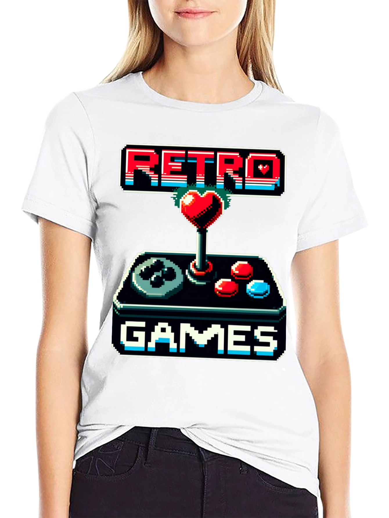 Black Retro Games Pixel Art T-Shirt view 9