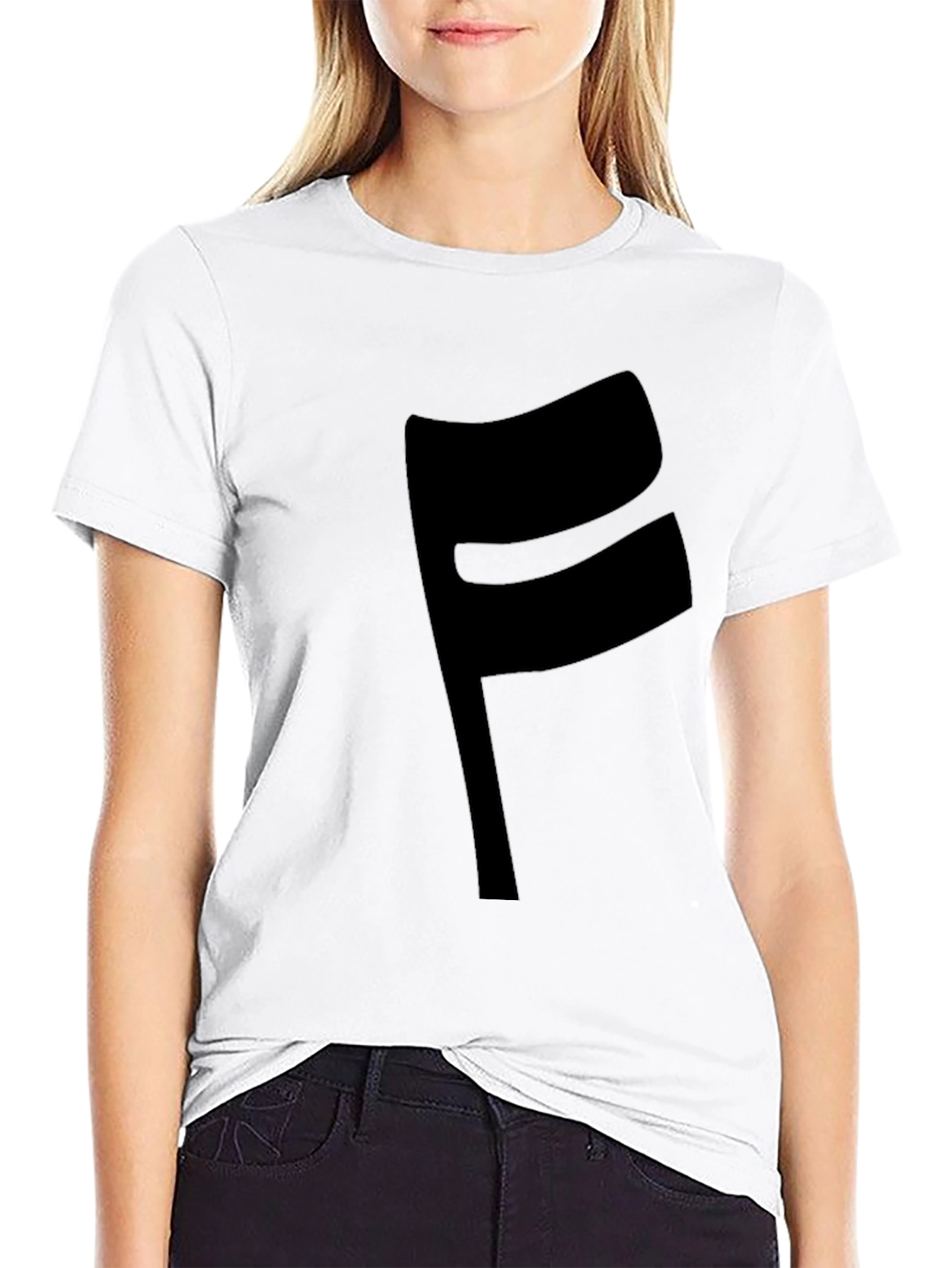 Black Modern Black 'F' Graphic T-Shirt view 9