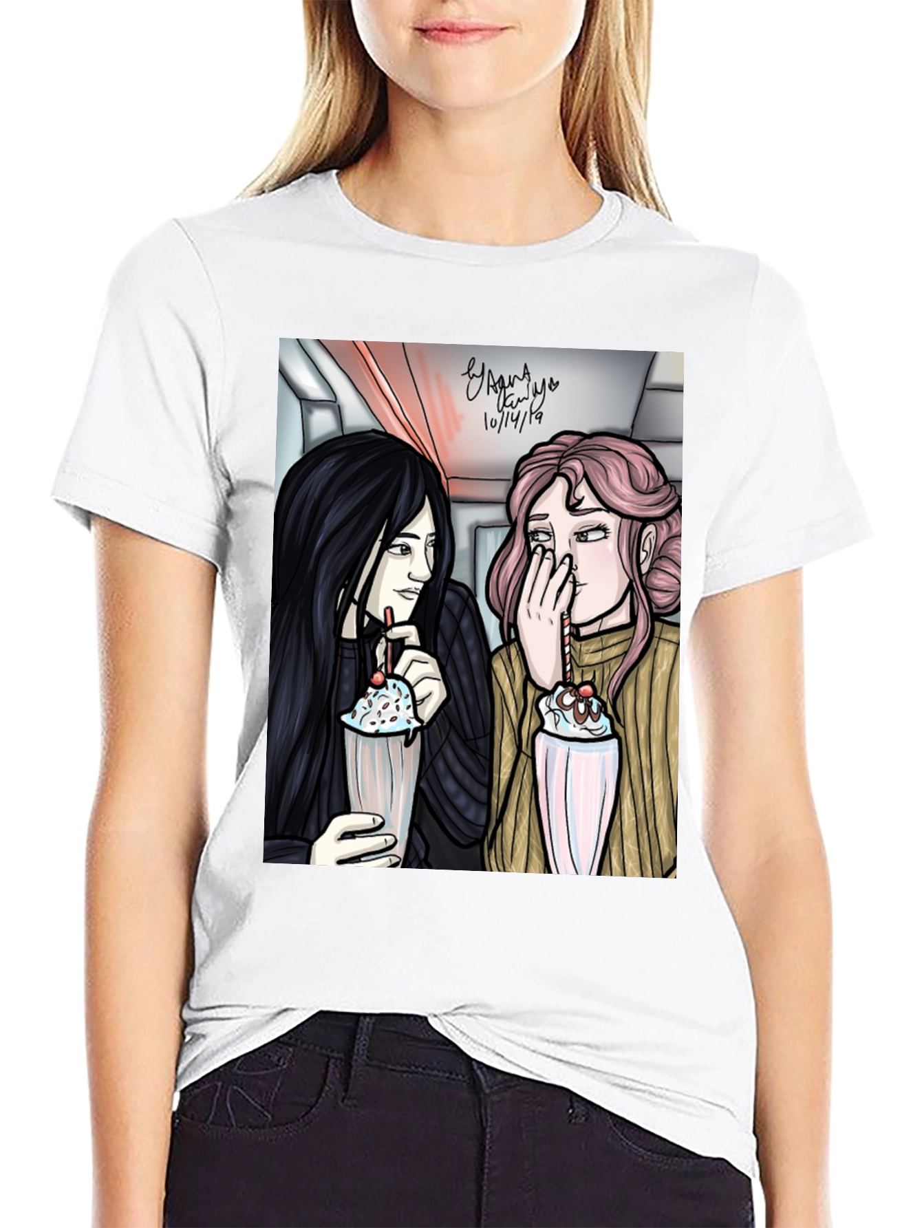 Black Cartoon Graphic Tee - Milkshake view 9