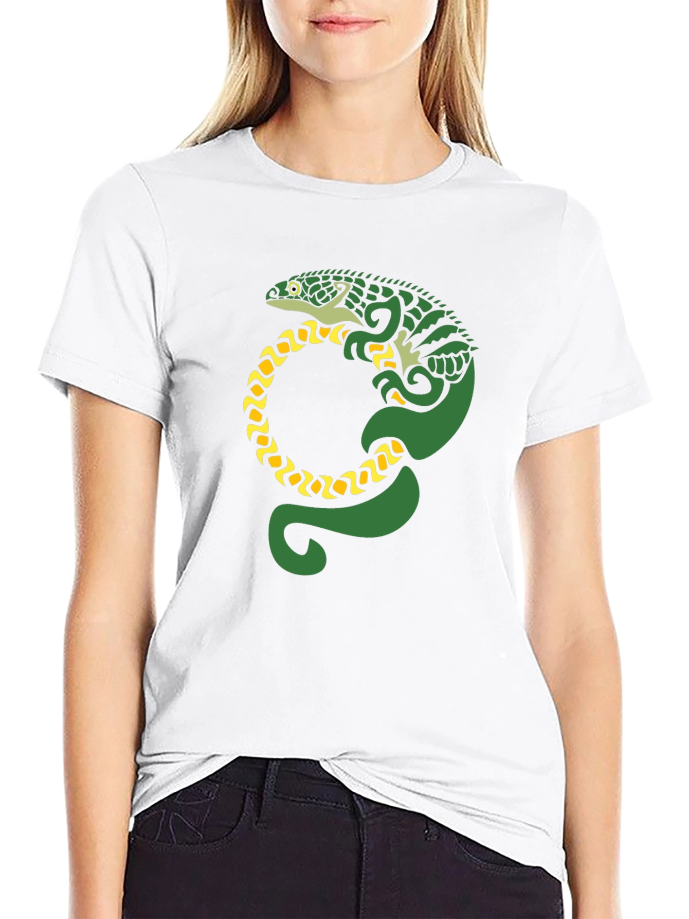 Black Lizard Graphic Tee - Black Cotton T-Shirt view 9