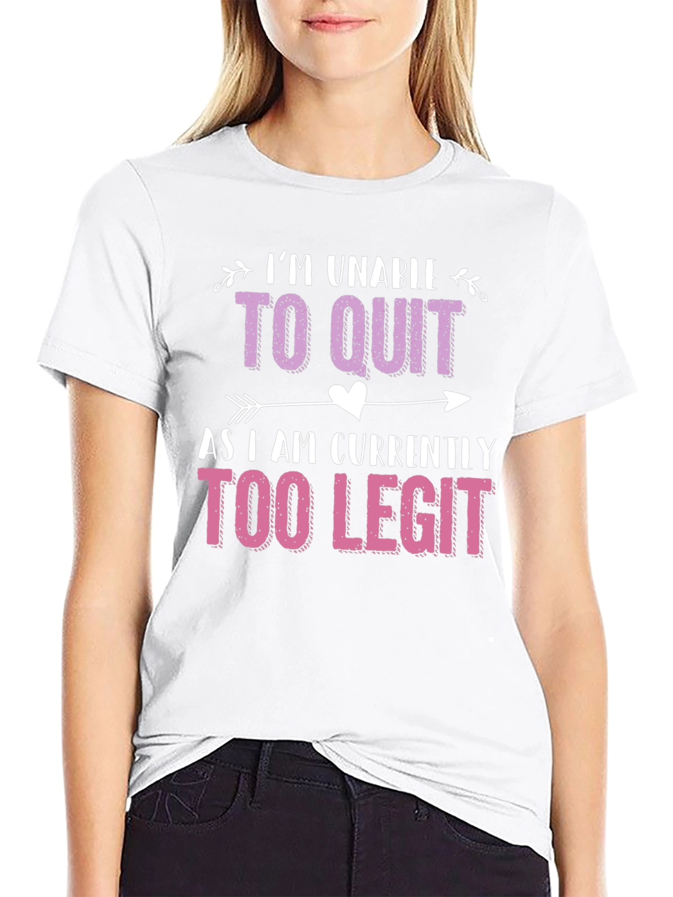 Black Too Legit To Quit Funny Graphic Tee view 9