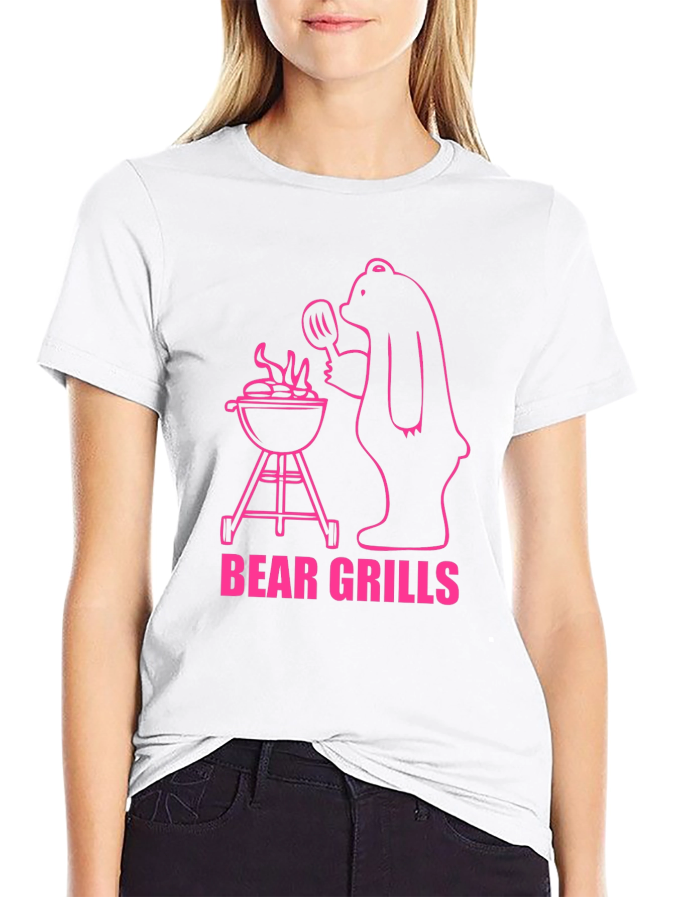 Black Bear Grills Graphic T-Shirt - Funny BBQ Bear view 9