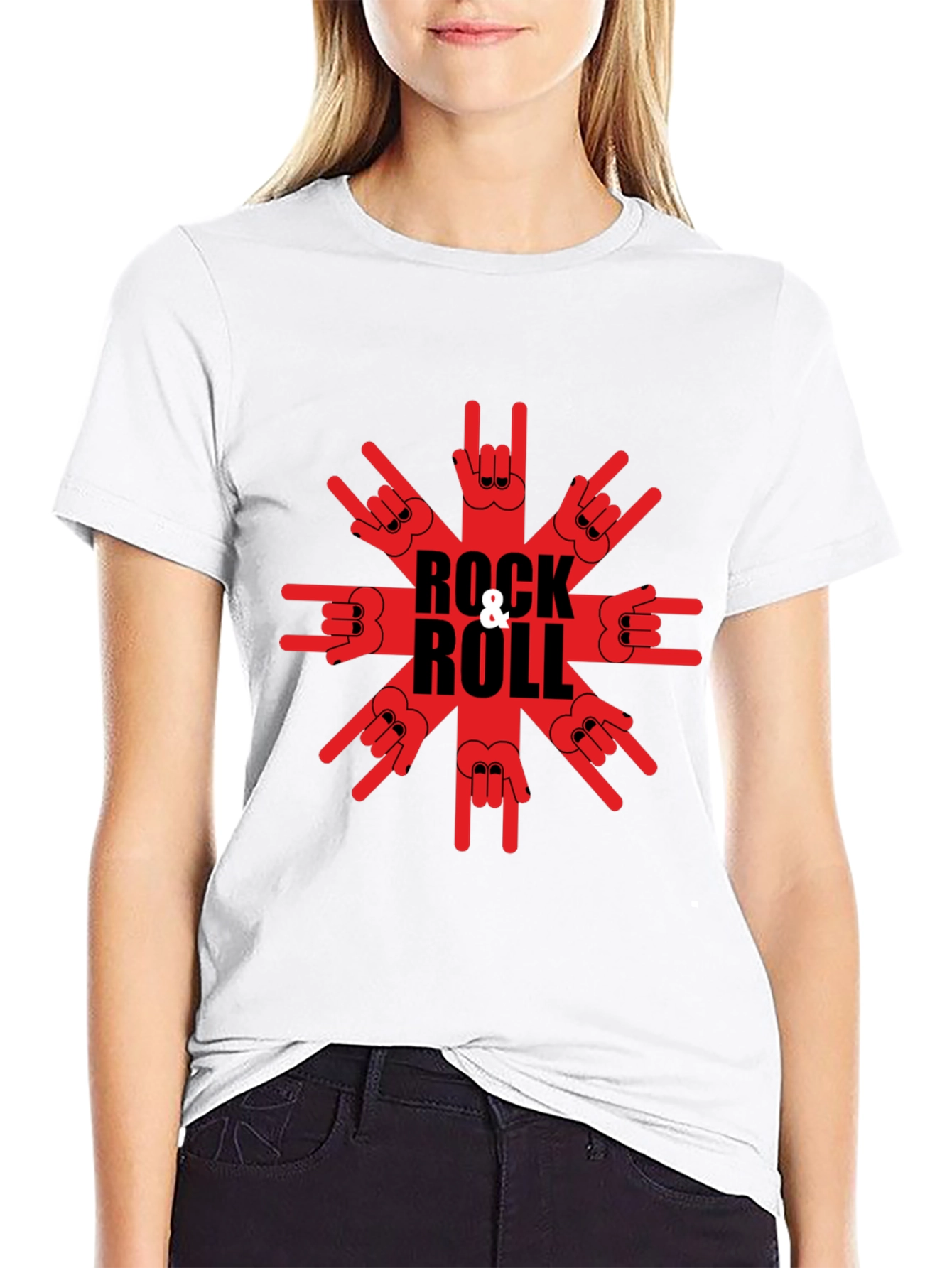 Black Rock & Roll Graphic T-Shirt - Black Tee view 9