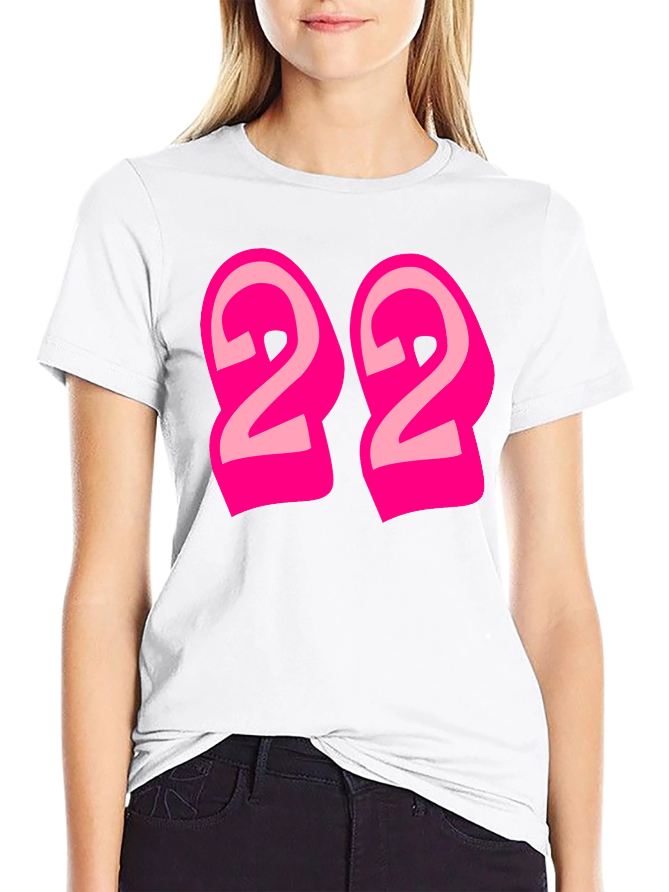 Black Bold Number 22 Graphic Tee - Black view 9