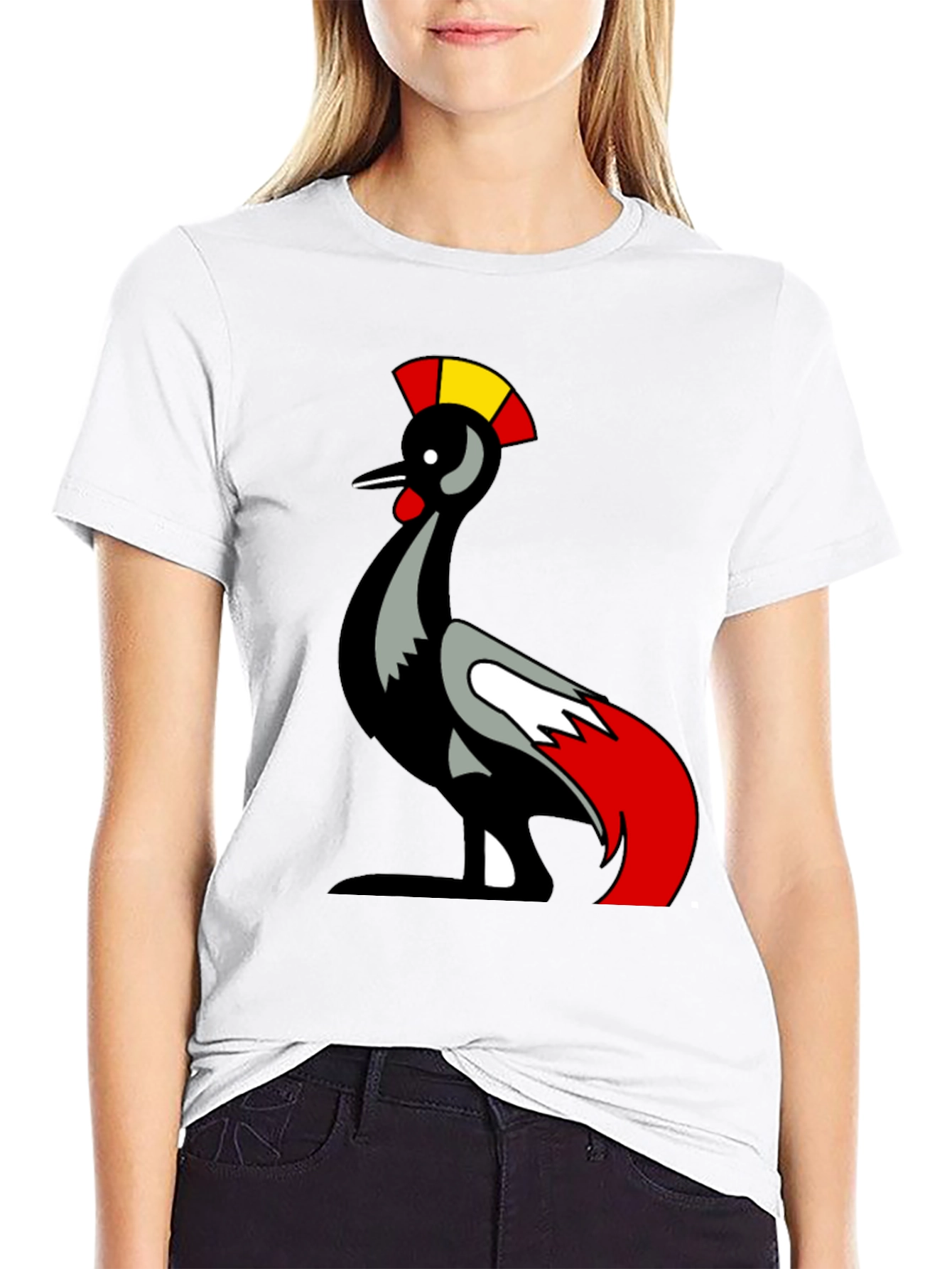 Black Unique Bird Graphic T-Shirt view 9