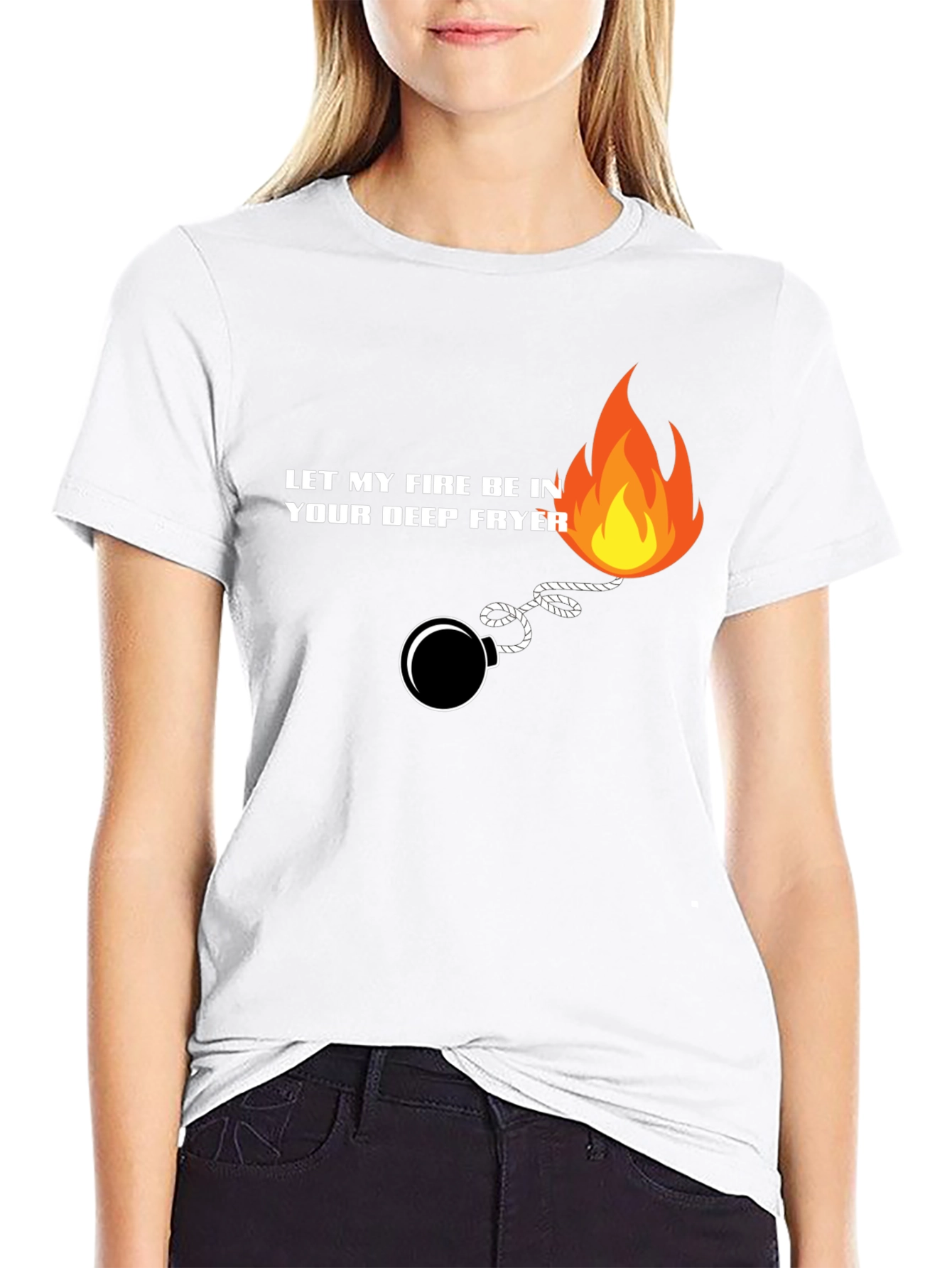 Black Let My Fire Be In Your Deep Fryer T-Shirt view 9