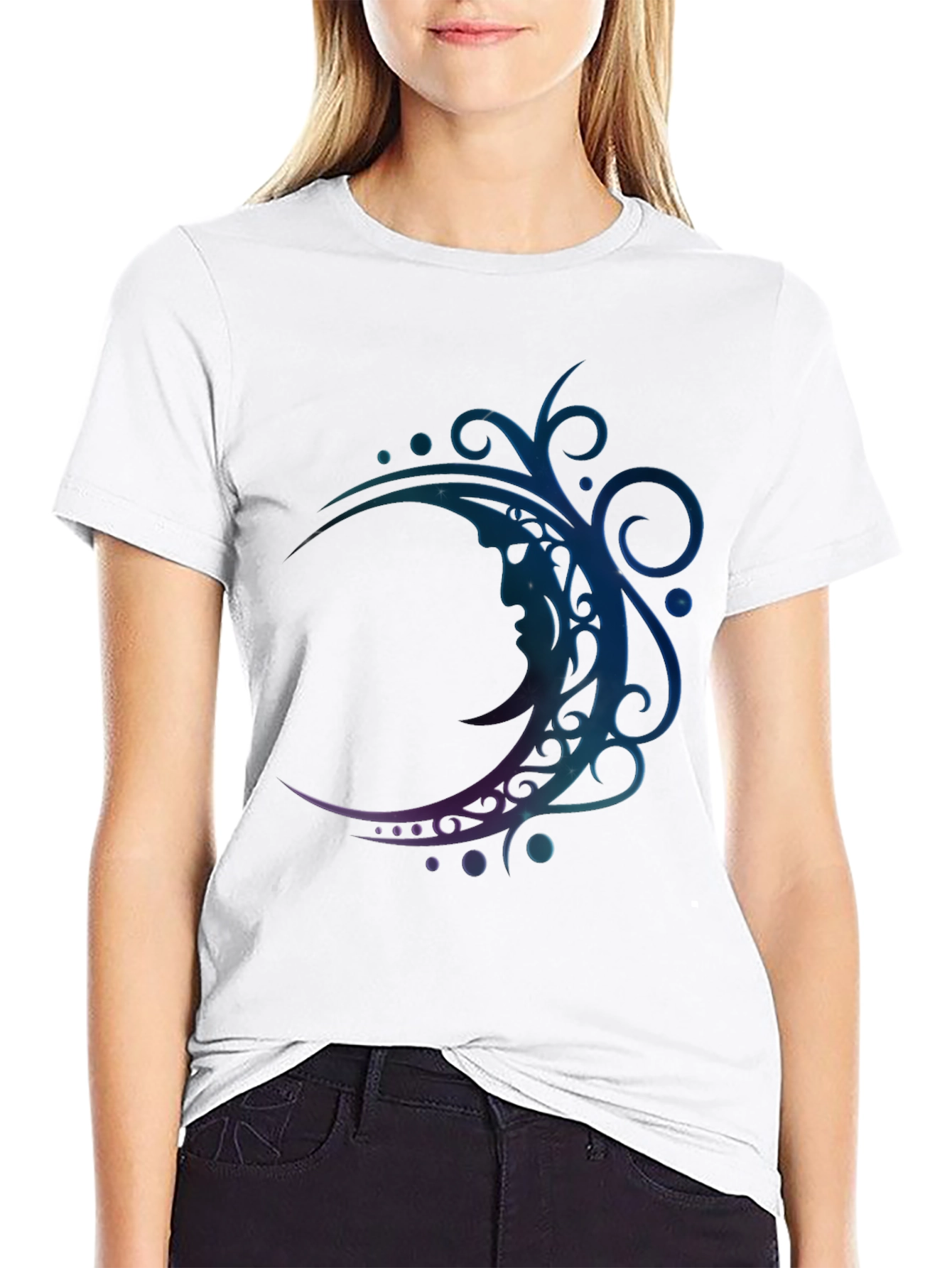 Black Mystic Moon Graphic Tee - Premium Comfort view 9