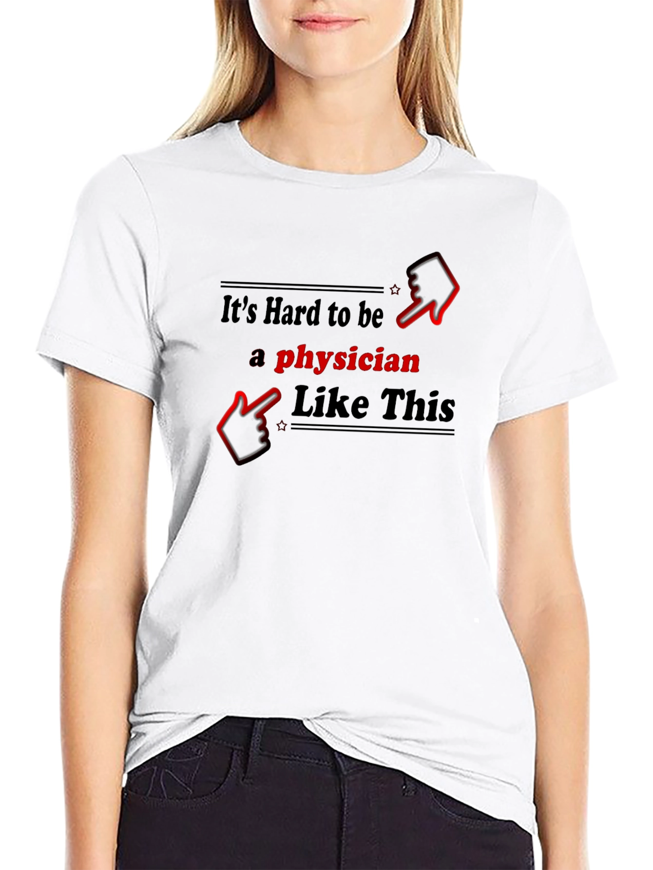 Black It's Hard to be a Physician T-Shirt view 9