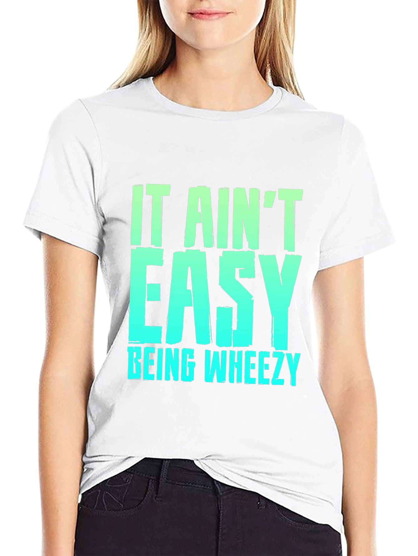 Black It Ain't Easy Being Wheezy Black Graphic T-Shirt view 9