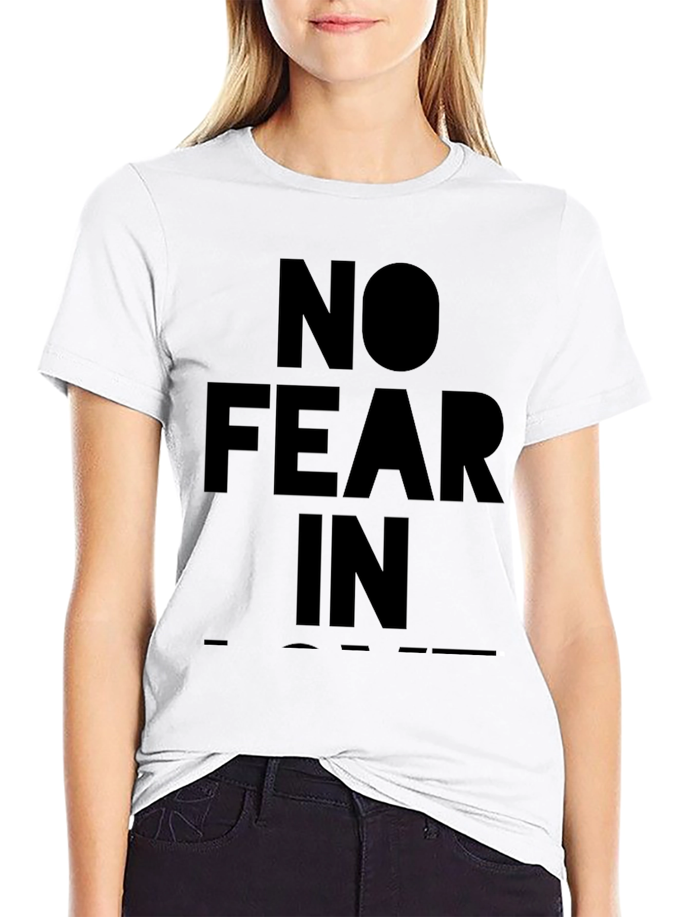 Black No Fear In T-Shirt - Bold Statement Tee view 9