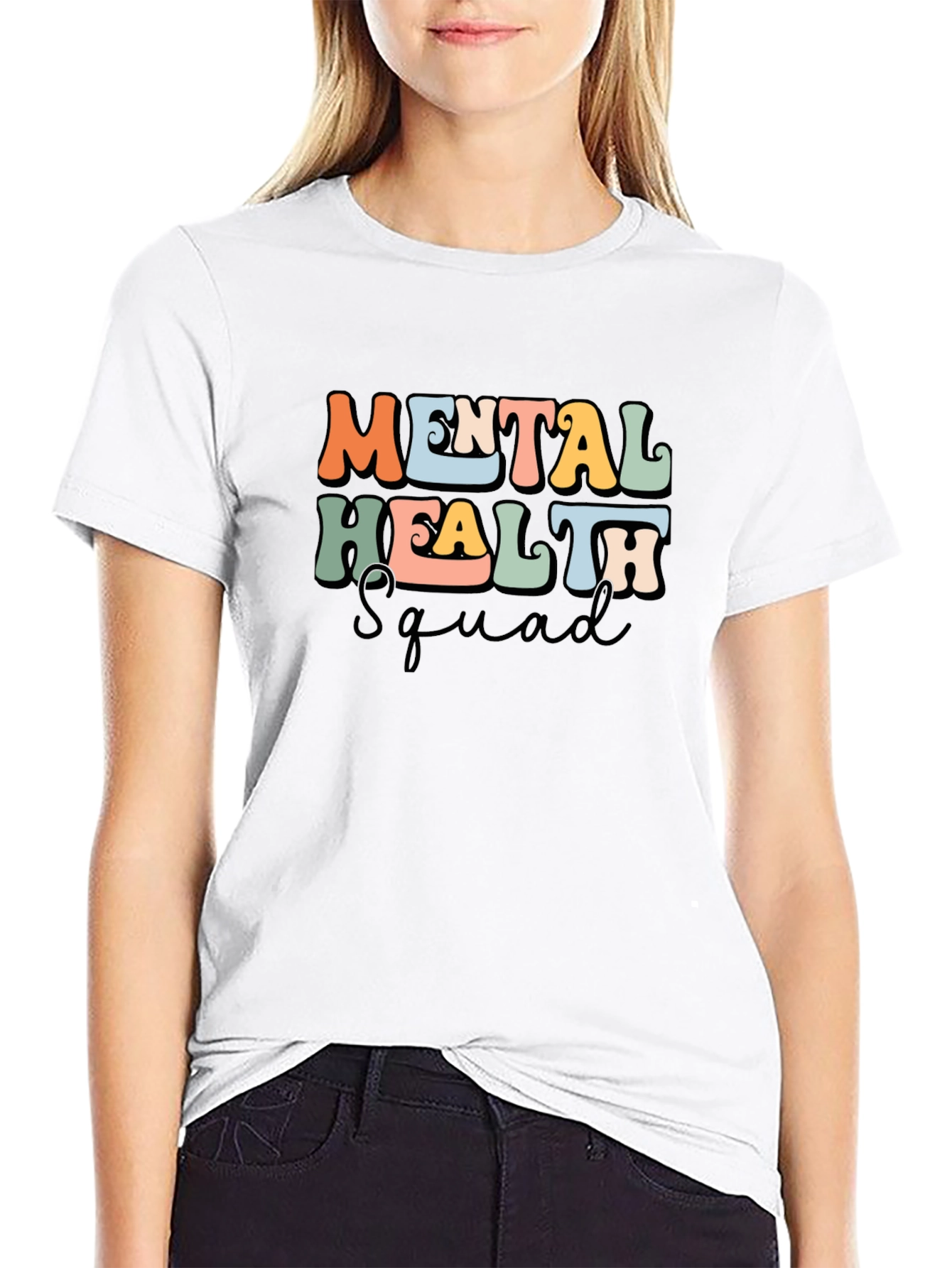 Black Mental Health Squad Graphic T-Shirt view 9