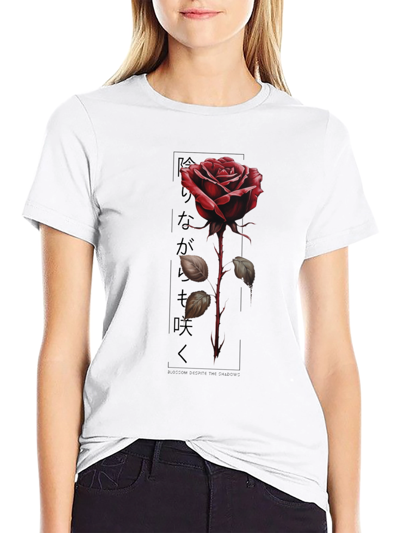 Black Red Rose Graphic Tee - Blossom Desire view 9