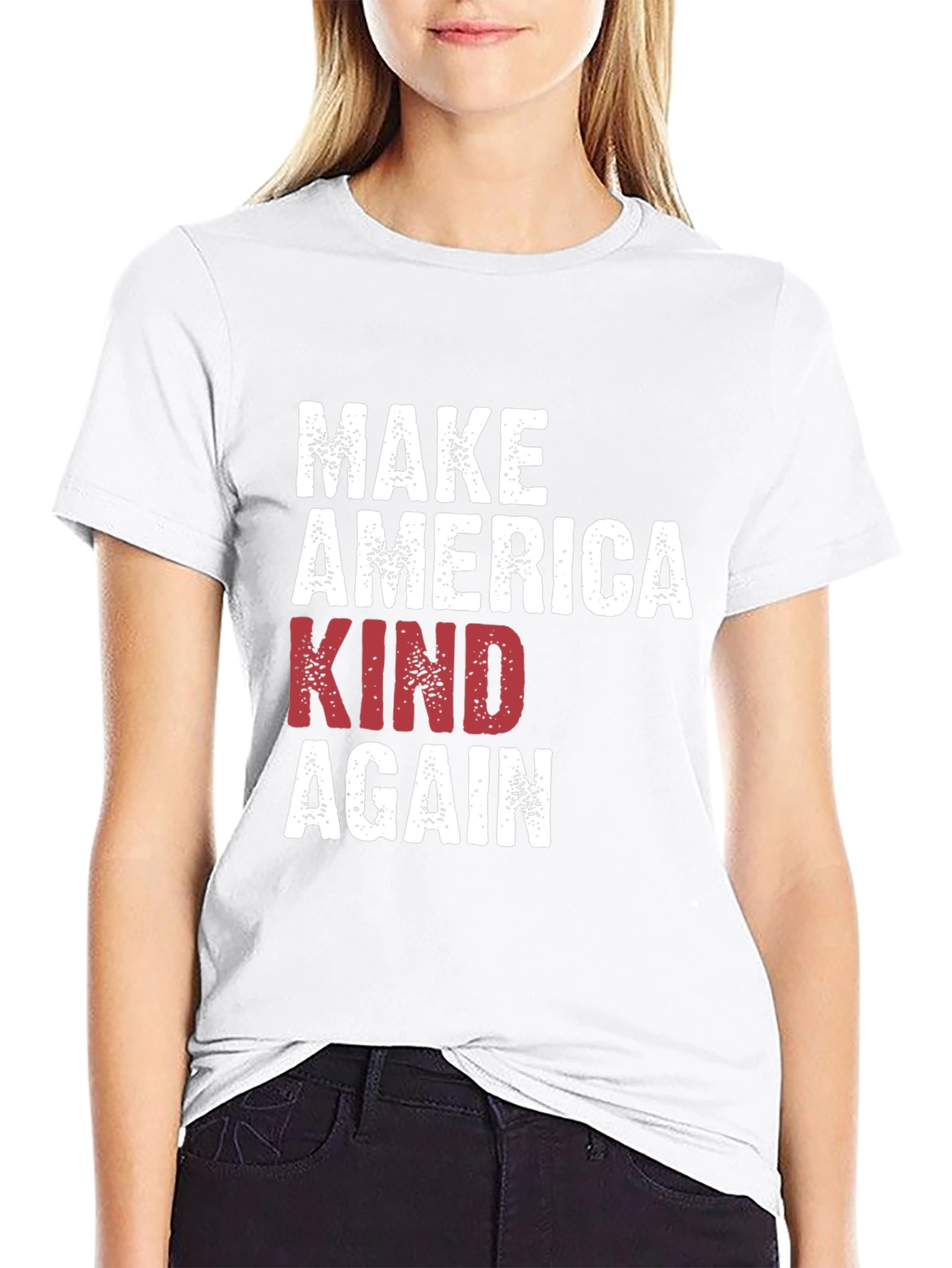 Black Make America Kind Again Black Graphic T-Shirt view 9