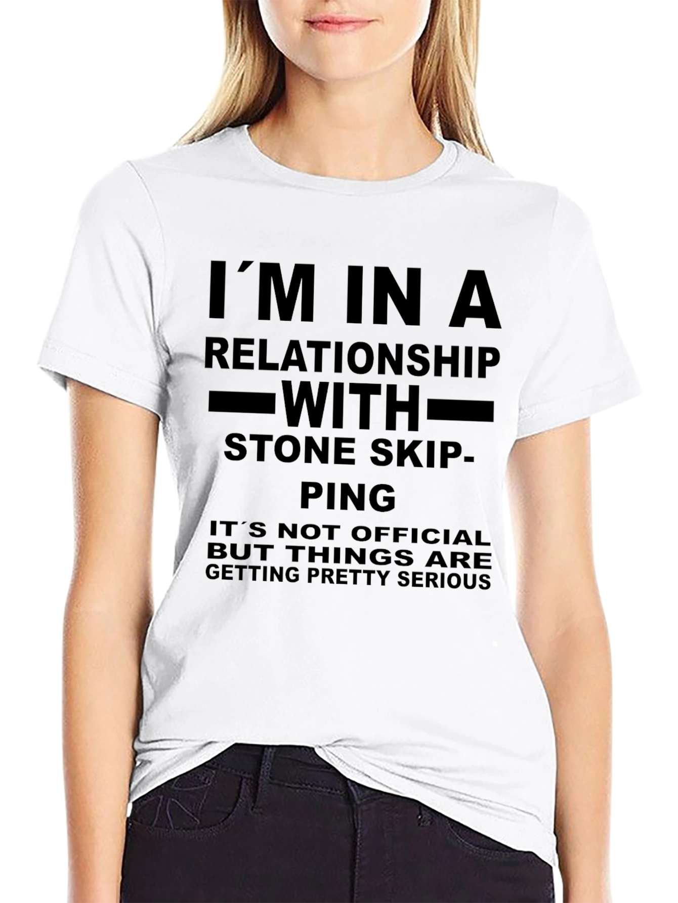 Black Stone Skipping Relationship T-Shirt Funny view 9