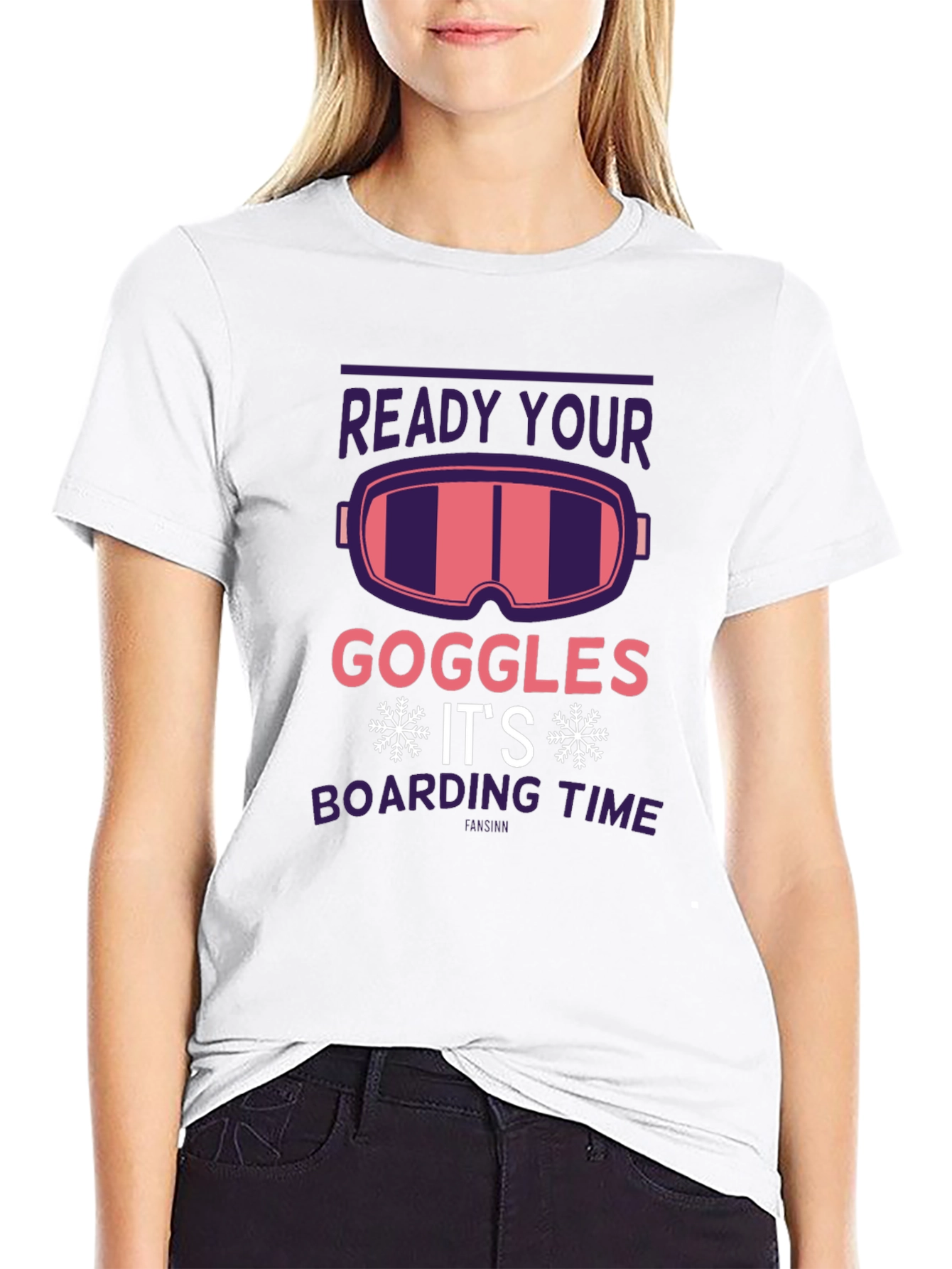 Black Ready Your Goggles Ski/Snowboard T-Shirt view 9