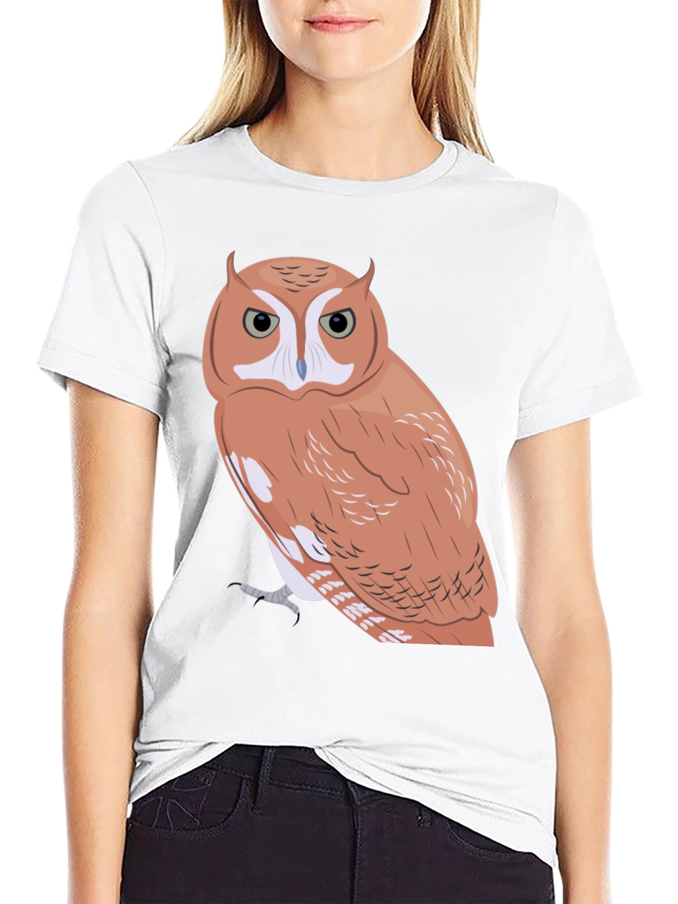 Black Owl Graphic Tee - Men's Black Cotton Blend T-Shirt view 9