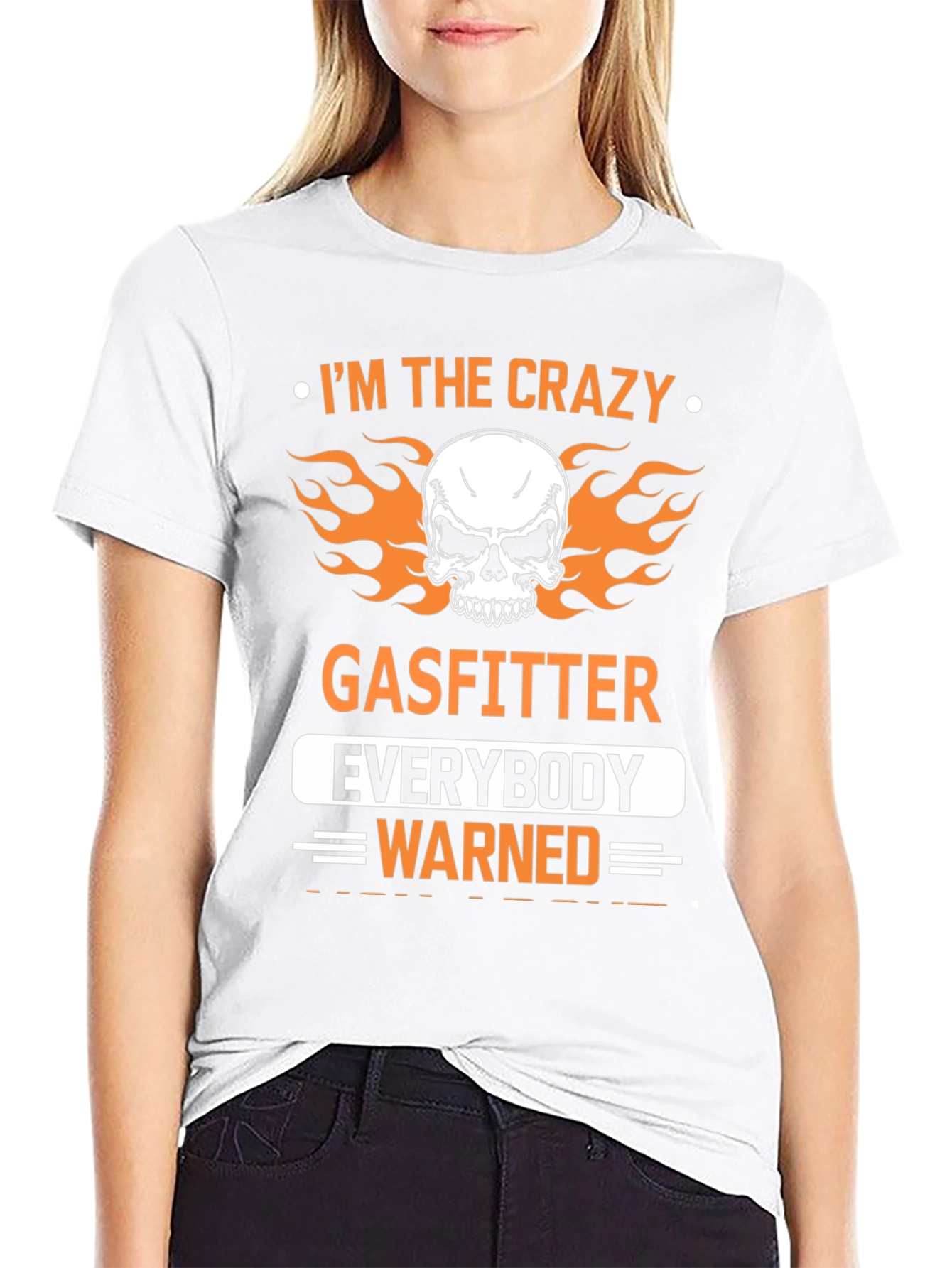 Black Crazy Gasfitter Skull Graphic T-Shirt view 9