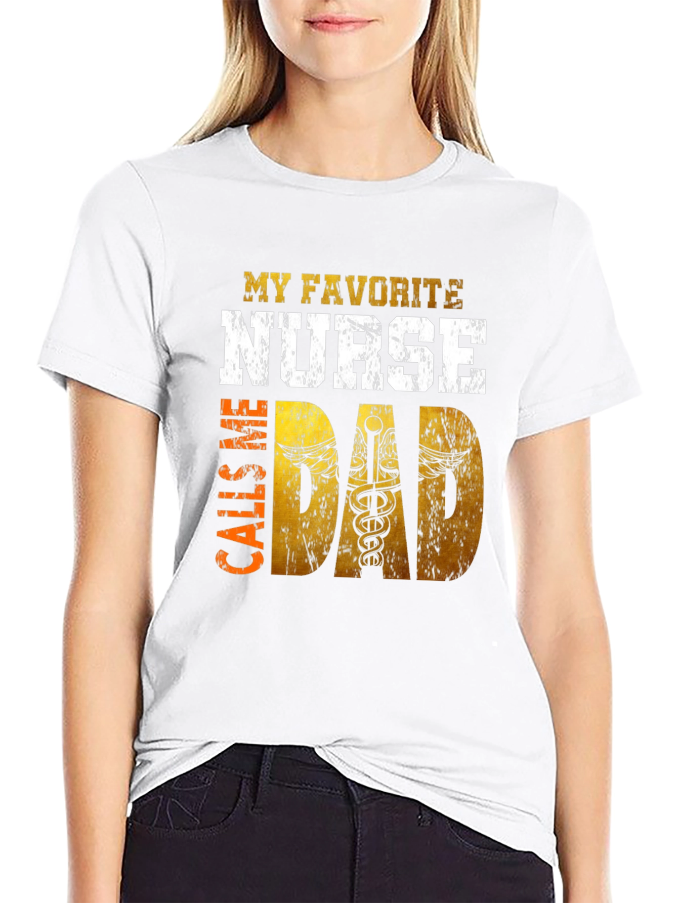Black My Favorite Nurse Calls Me Dad Graphic T-Shirt view 9