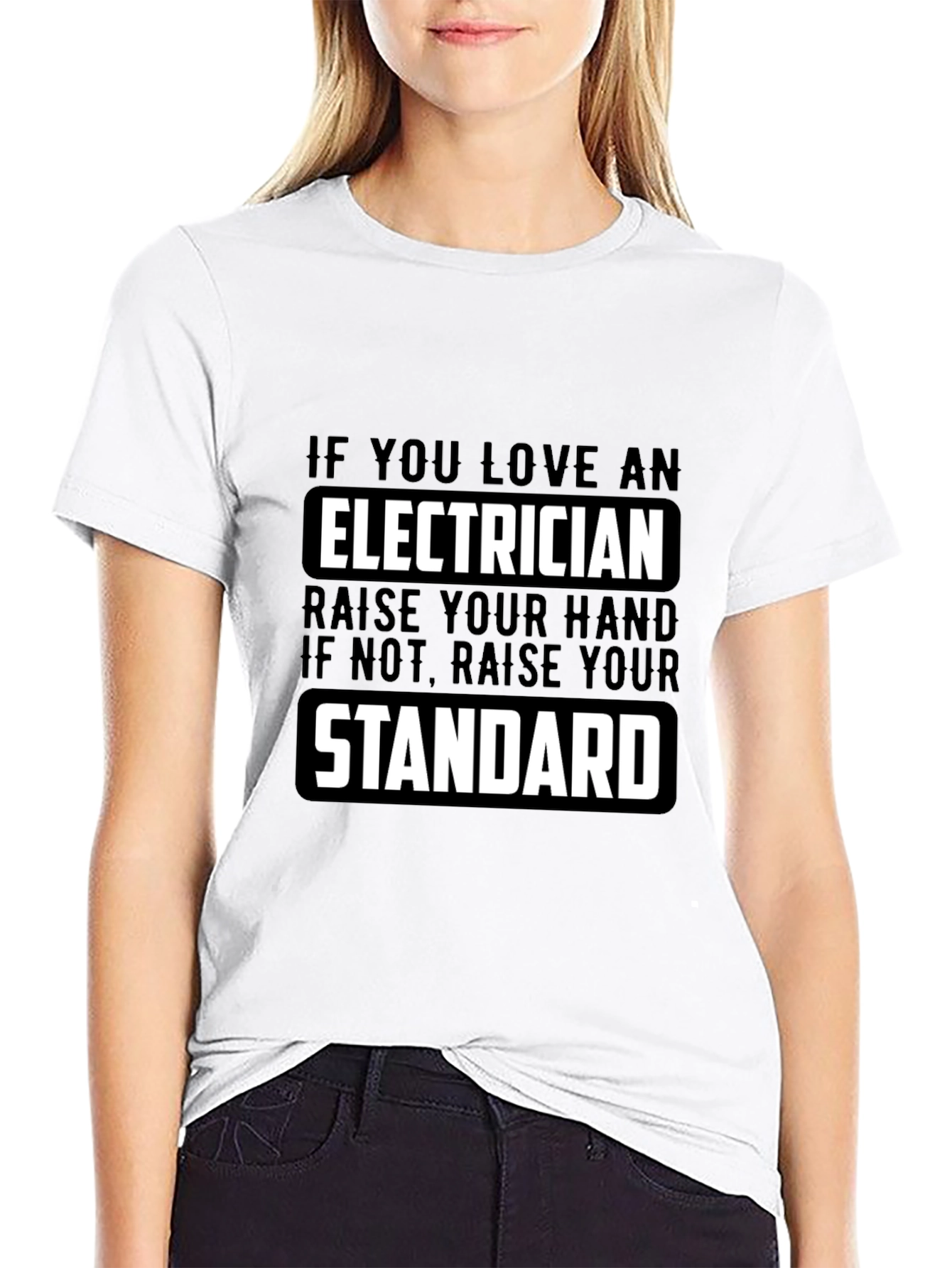 Black Electrician Love Graphic T-Shirt view 9