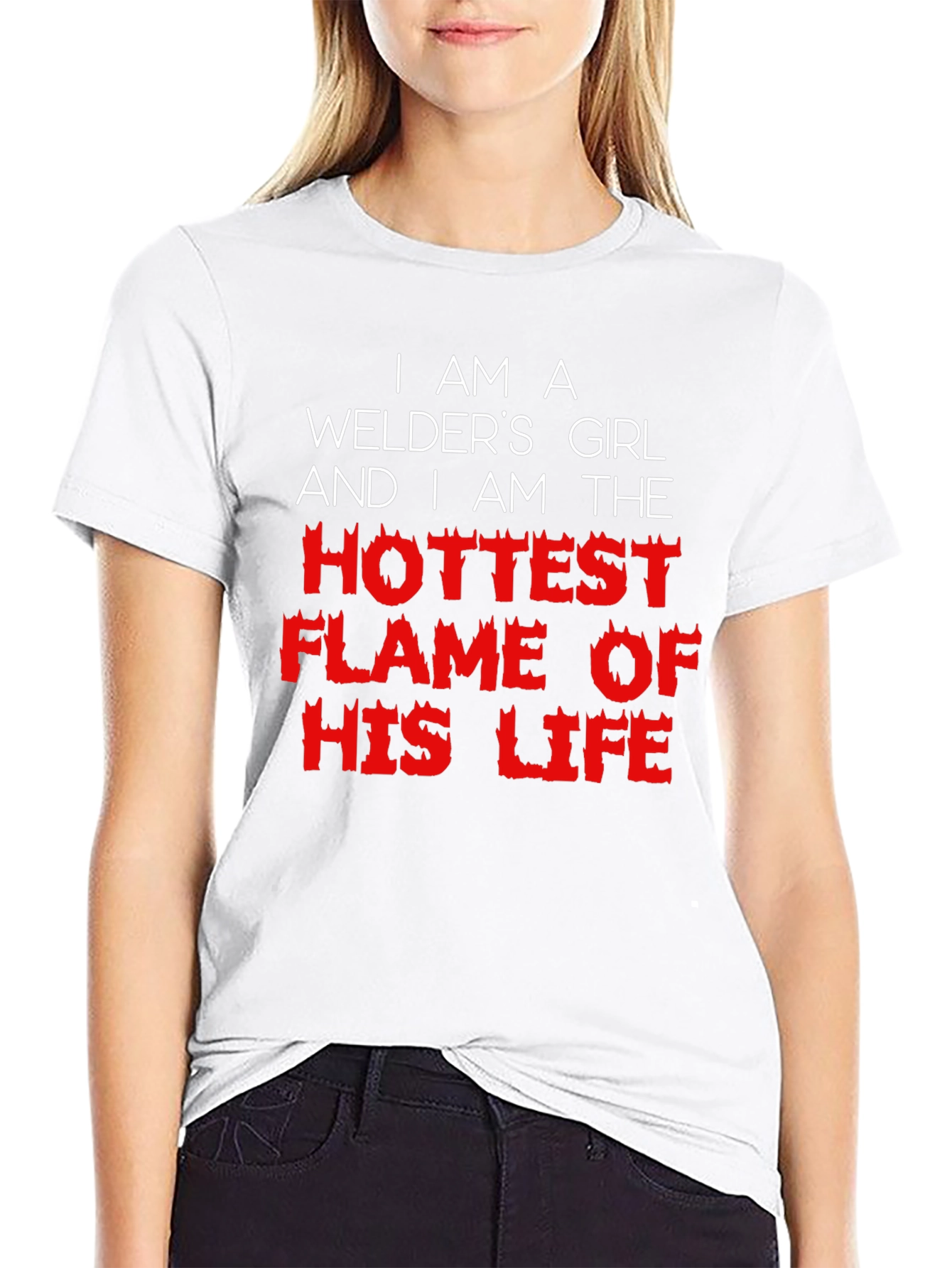 Black Welder's Girl T-Shirt - Hottest Flame view 9