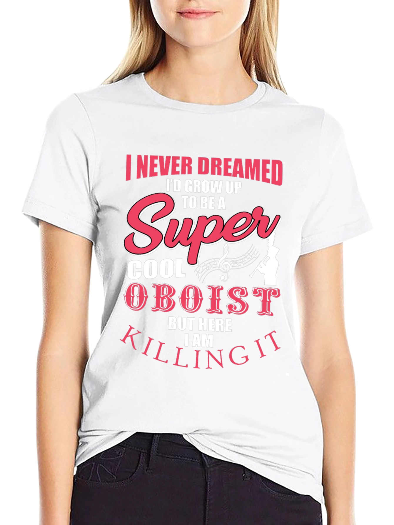Black Super Cool Oboist Tee - Music Lover's T-Shirt view 9