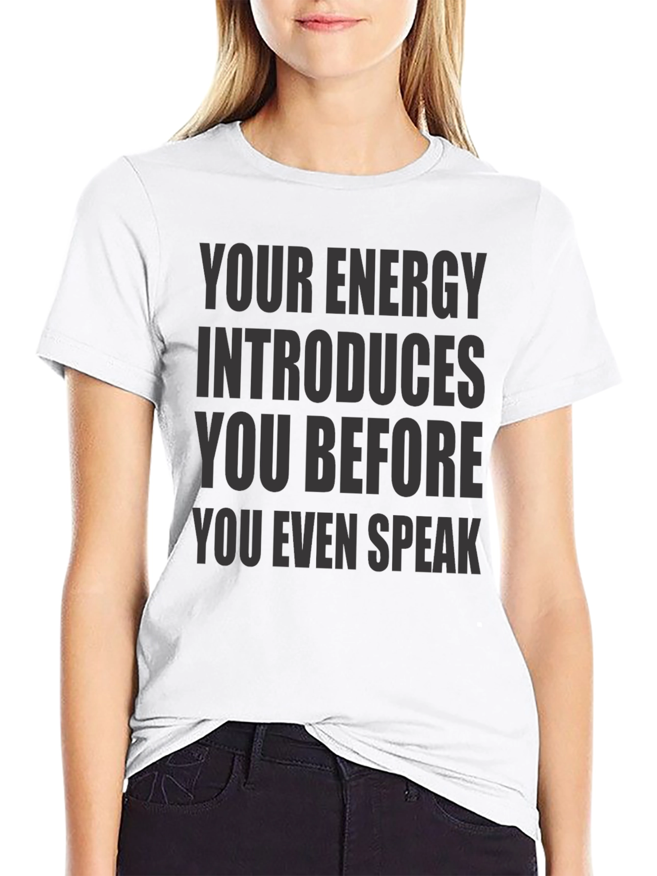Black Energy Intro T-Shirt - Black Crew Neck Tee view 9