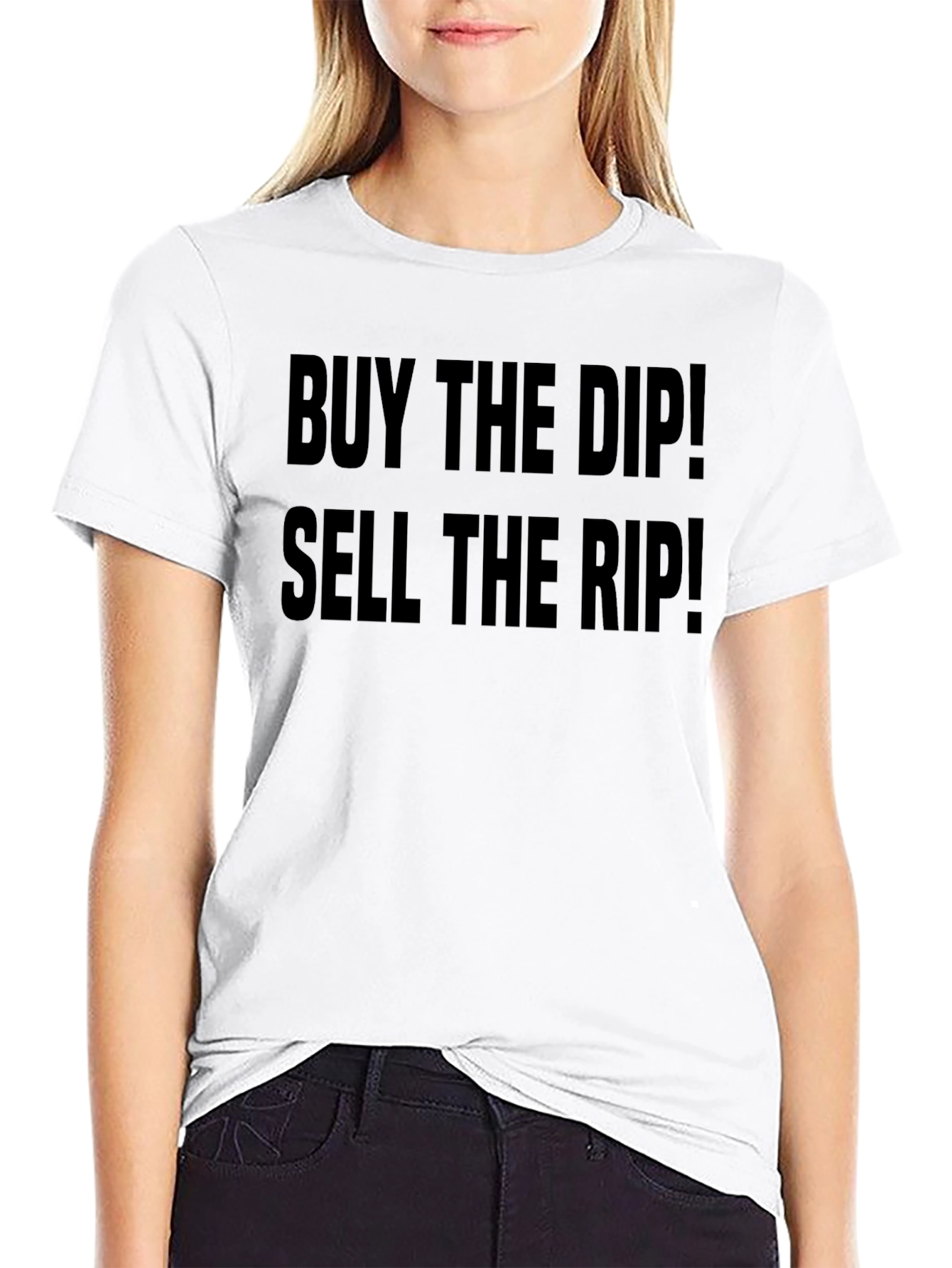 Black Buy the Dip! Sell the Rip! Black T-Shirt view 9