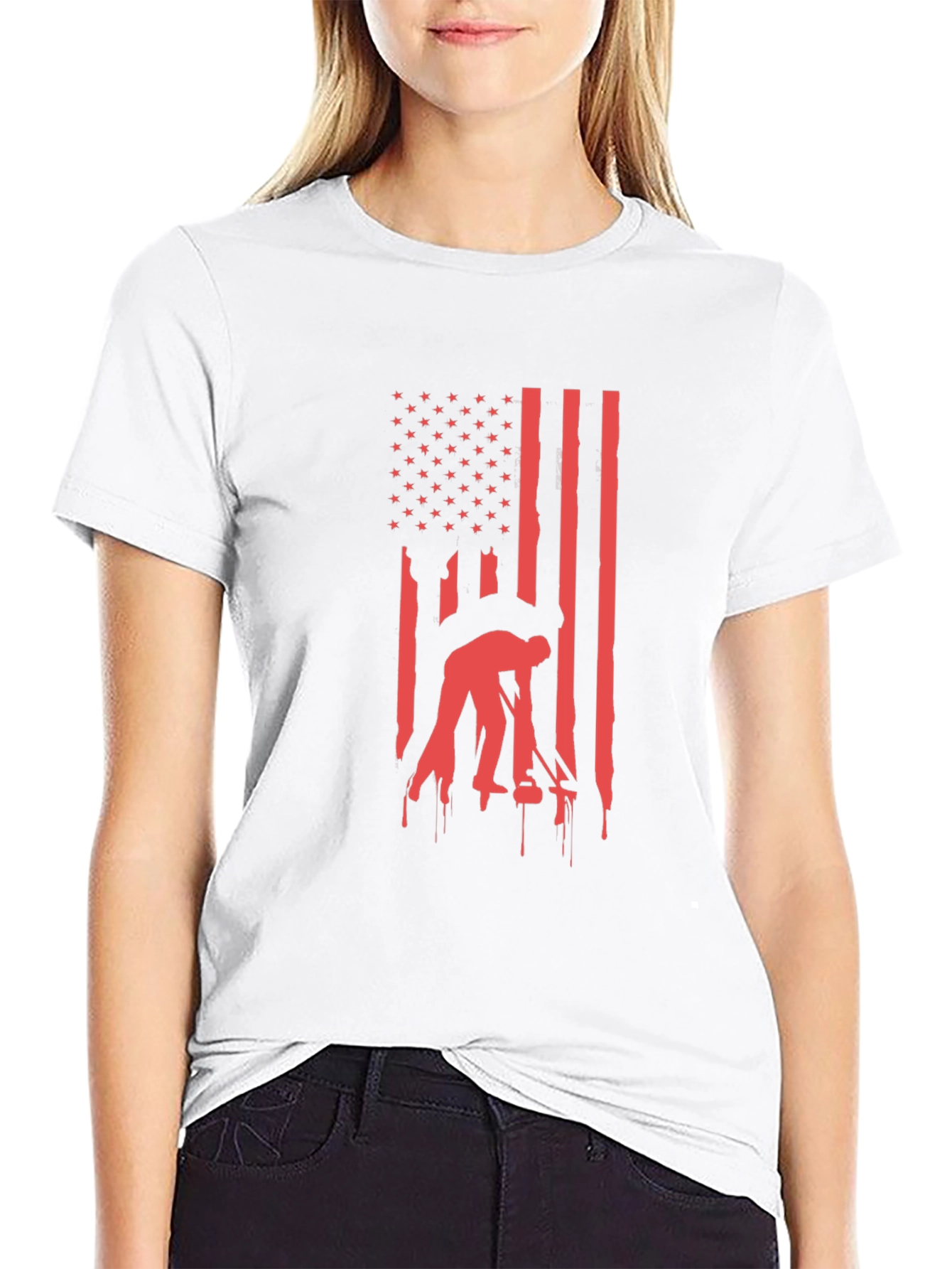 Black American Flag Welder T-Shirt - Patriotic Welding Tee view 9