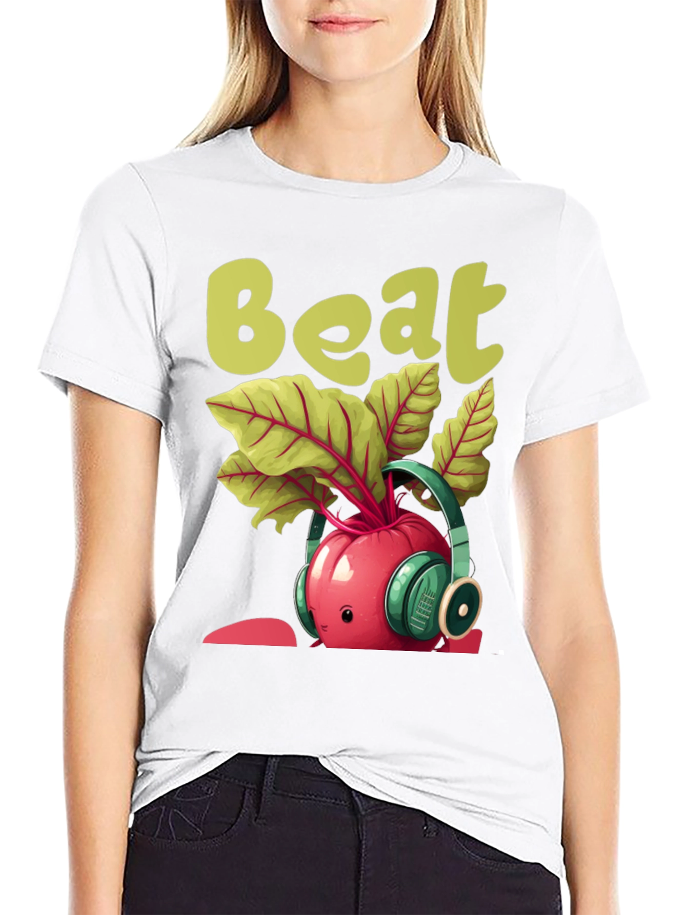 Black Funny "Beat" Music Beetroot Graphic Tee view 9