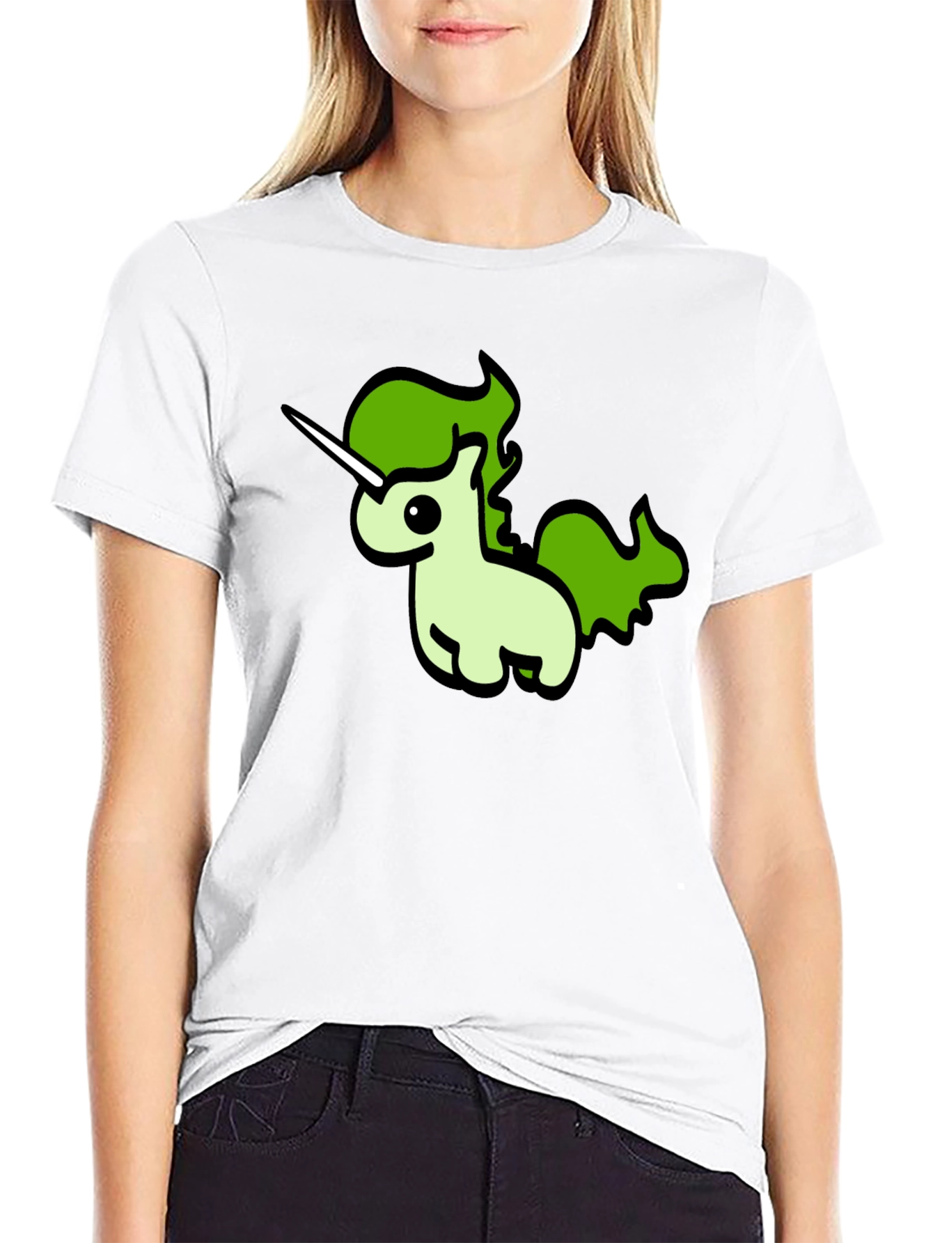 Black Unicorn Graphic Tee - Black Cotton T-Shirt view 9