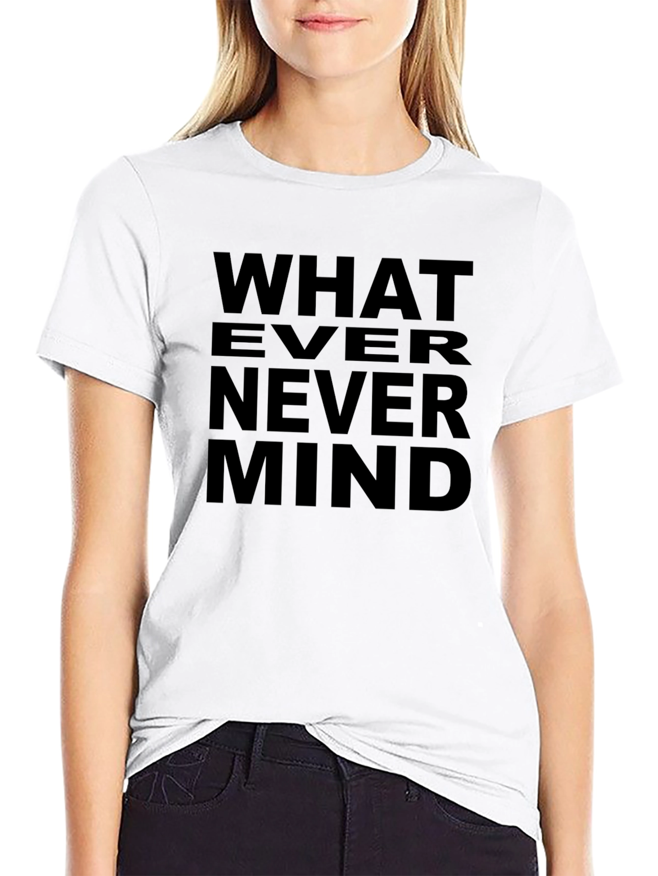 Black Whatever Nevermind Black Graphic Tee view 9