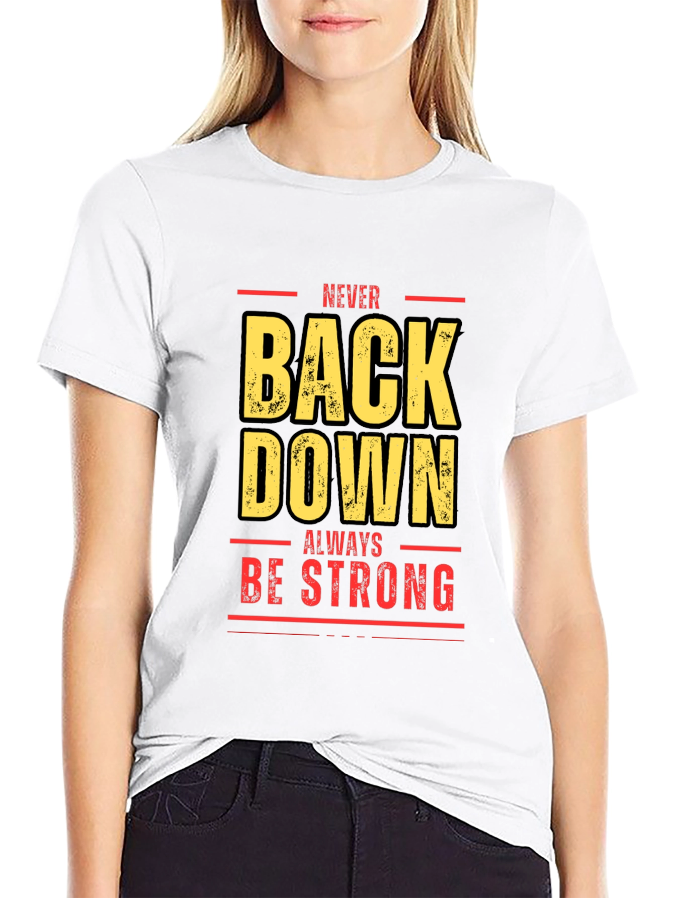 Black Never Back Down Black Graphic Tee view 9