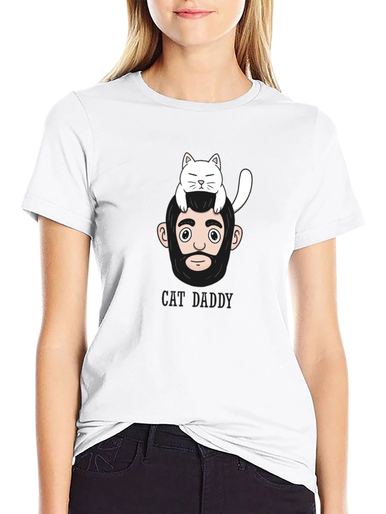Black Cat Daddy Graphic T-Shirt - Men's Casual Wear view 9