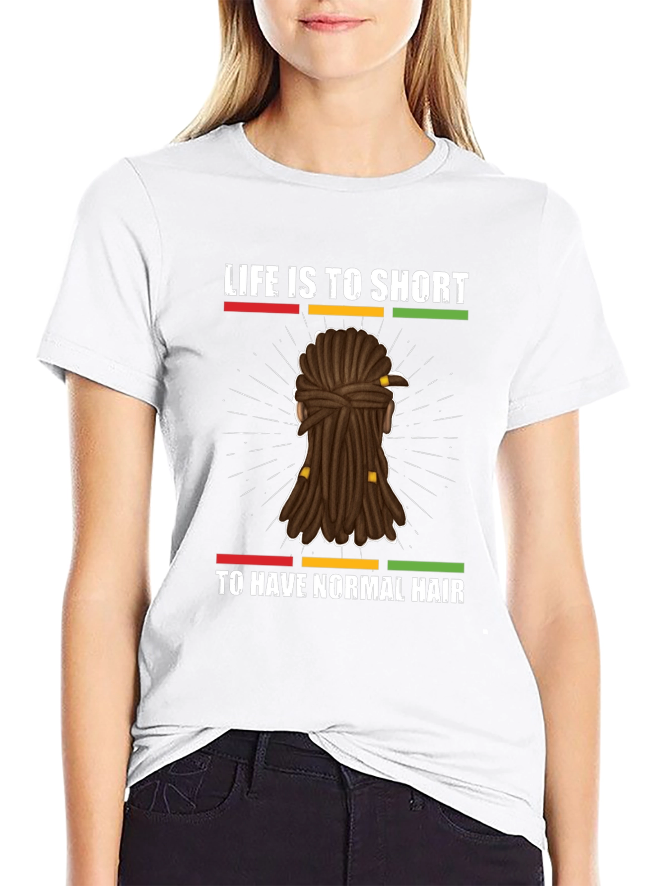 Black Life is Too Short to Have Normal Hair Graphic Tee view 9