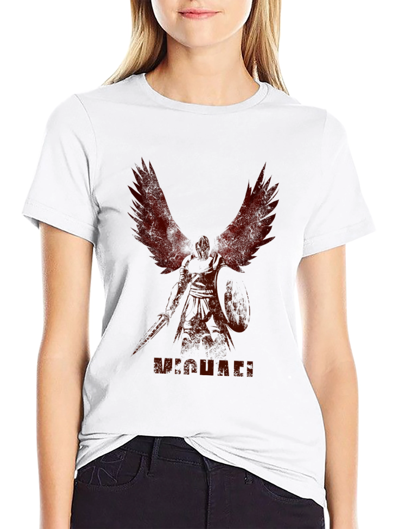 Black Michael Wings Graphic T-Shirt - Stylish Crew Neck Tee view 9