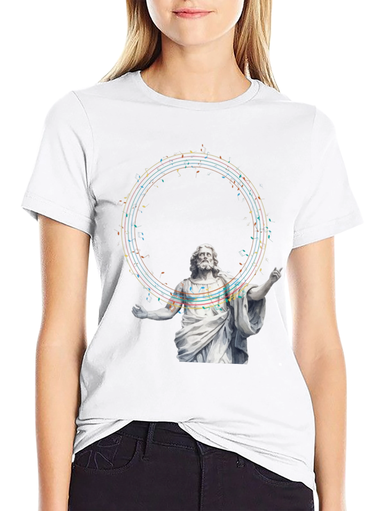 Black Musical Jesus Graphic Tee - Black Cotton T-Shirt view 9