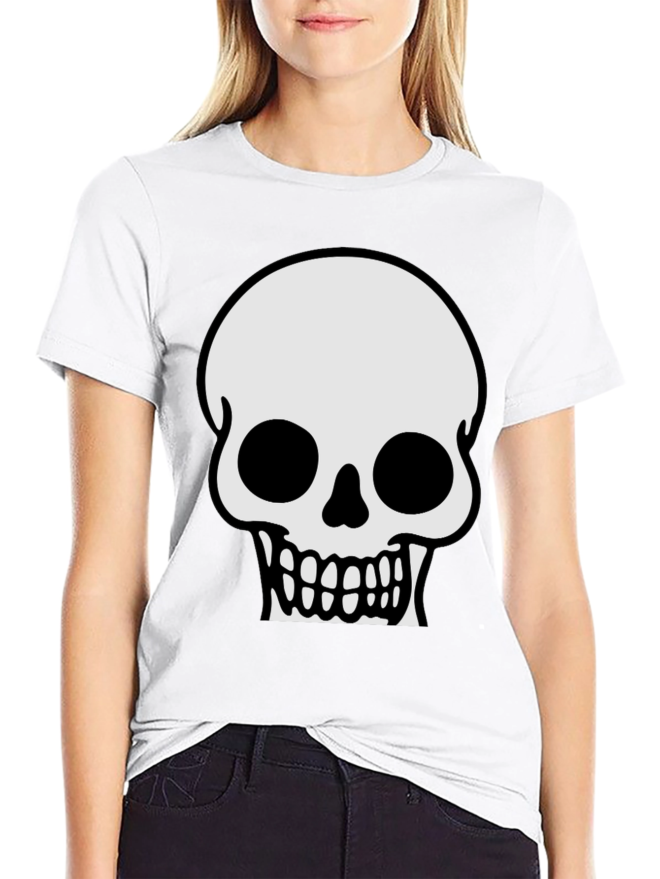 Black Skull Graphic T-Shirt - Classic Halloween Tee view 9