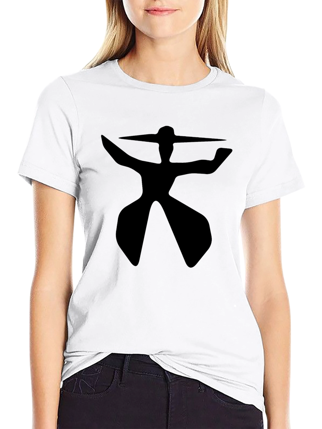 Black Abstract Figure Graphic Tee - Black view 9