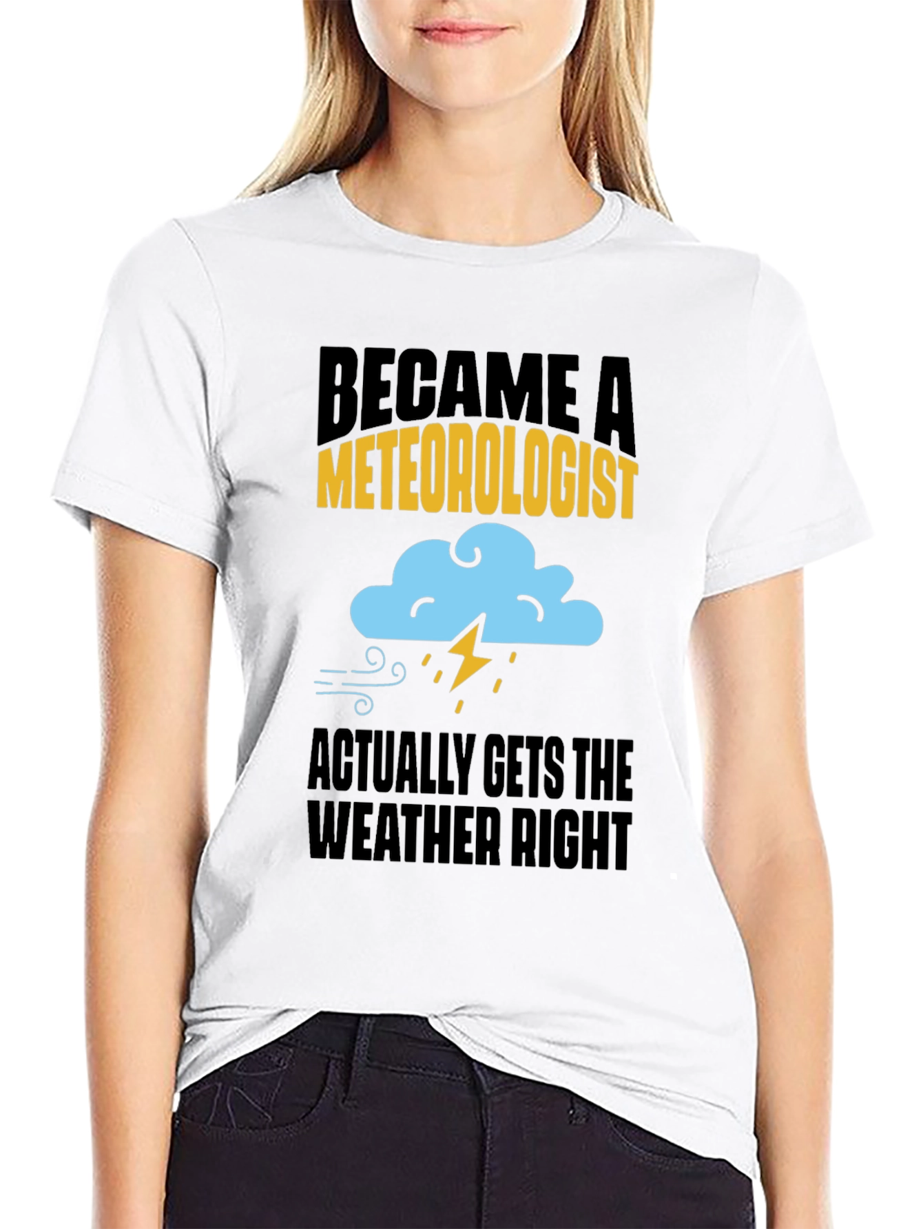 Black Meteorologist Weather Humor Graphic T-Shirt view 9