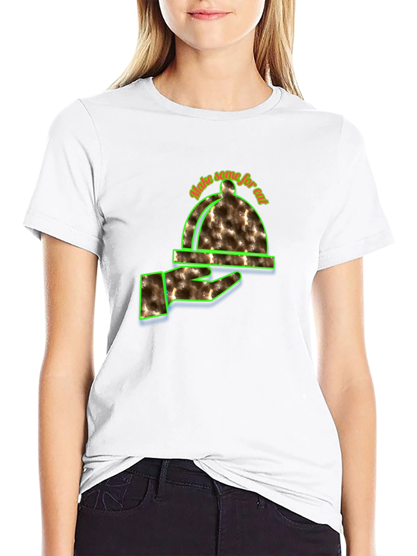 Black Novelty "Make Some For Cat" Graphic Tee view 9