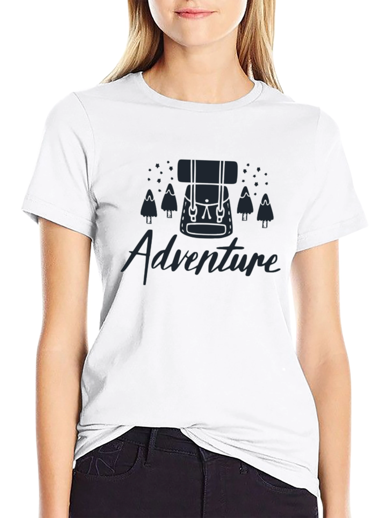 Black Adventure Graphic Tee - Hiking Backpack Design view 9