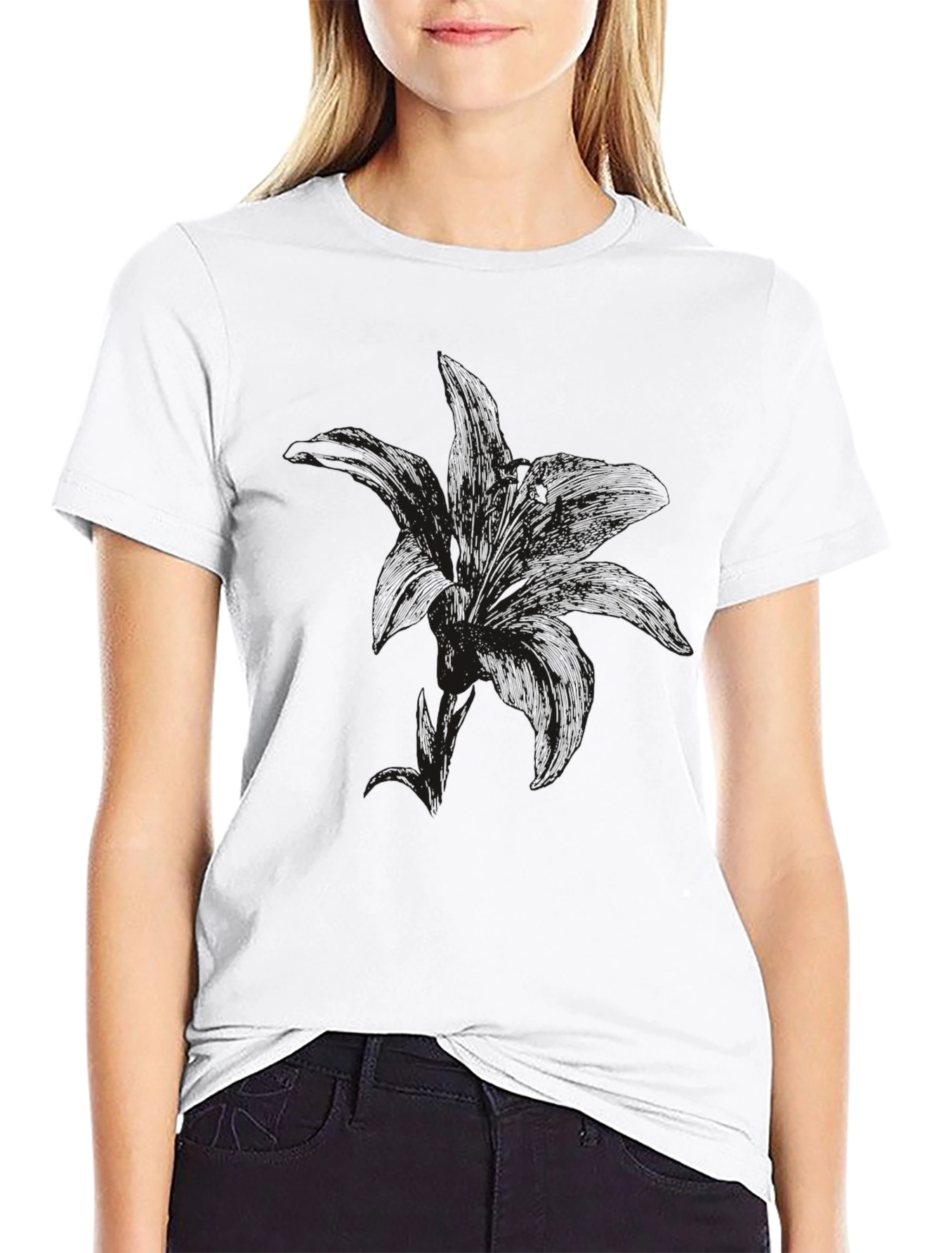 Black Men's Black Graphic Tee view 9