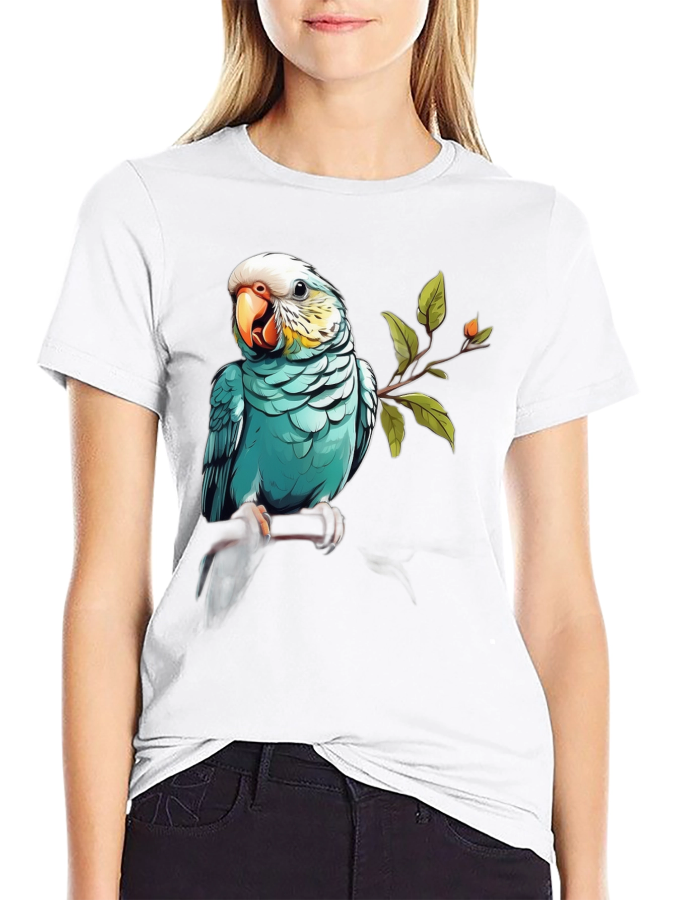 Black Parrot Graphic Black T-Shirt view 9